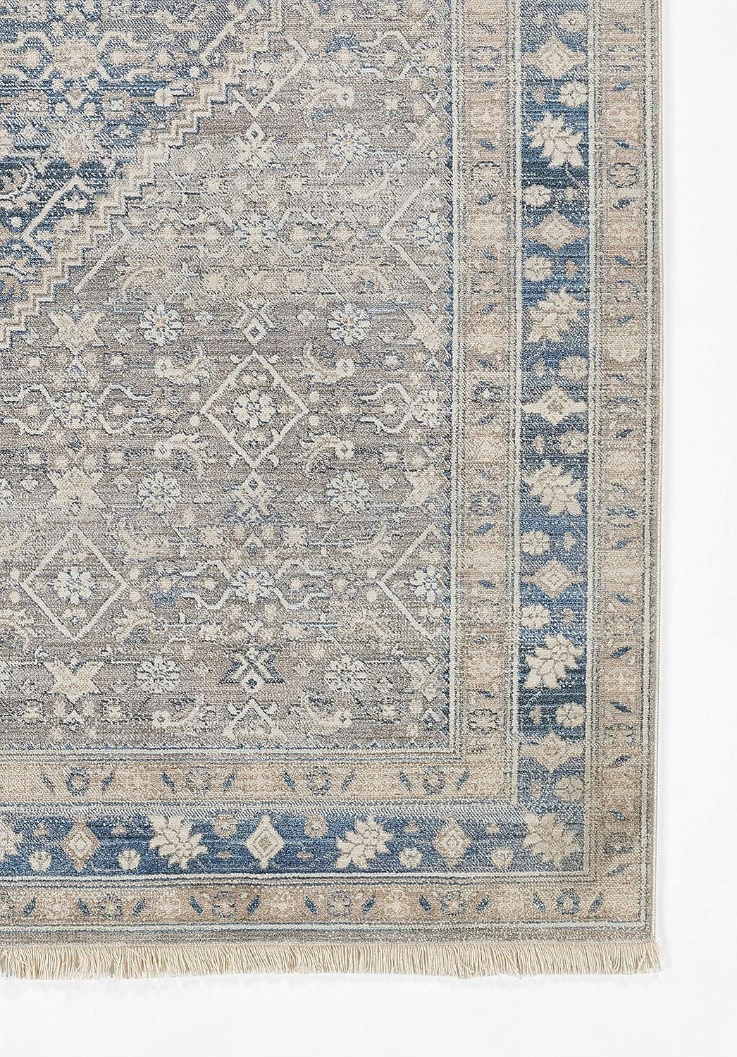 Momeni Izmir Polyester Medallion Blue Area Rug 8' X 10'