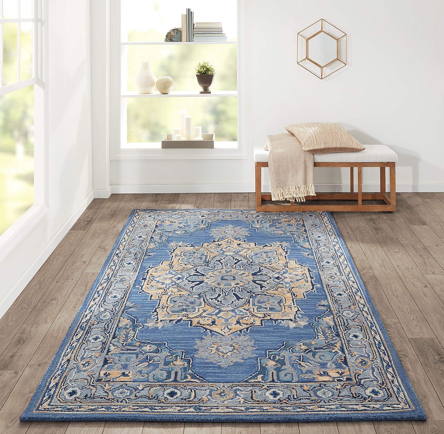 2'x3' Medallion Tufted Accent Rug Denim - Momeni