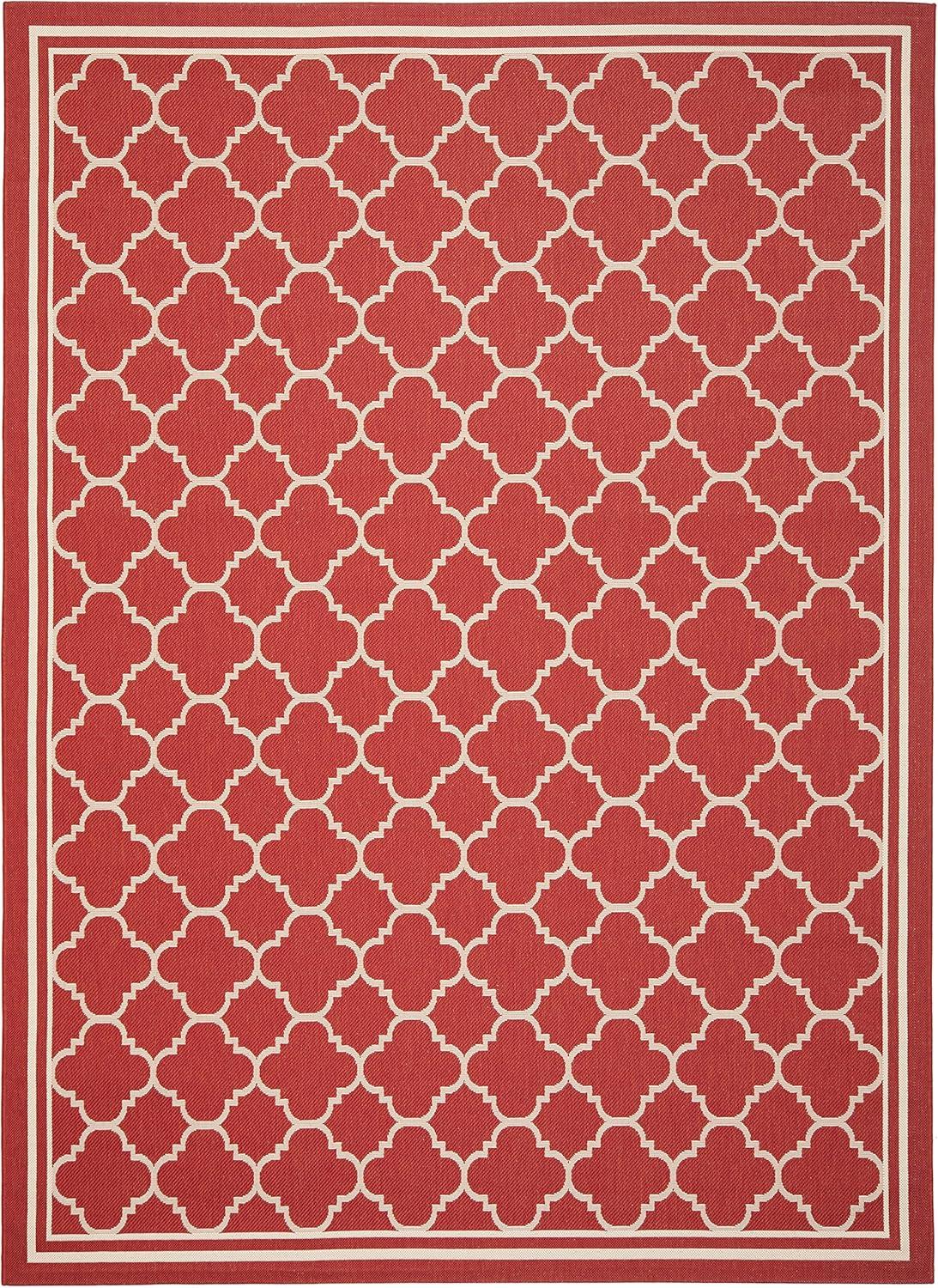 Courtyard CY6918 Power Loomed Indoor/Outdoor Area Rug - Red/Bone - 8'x11' - Safavieh.
