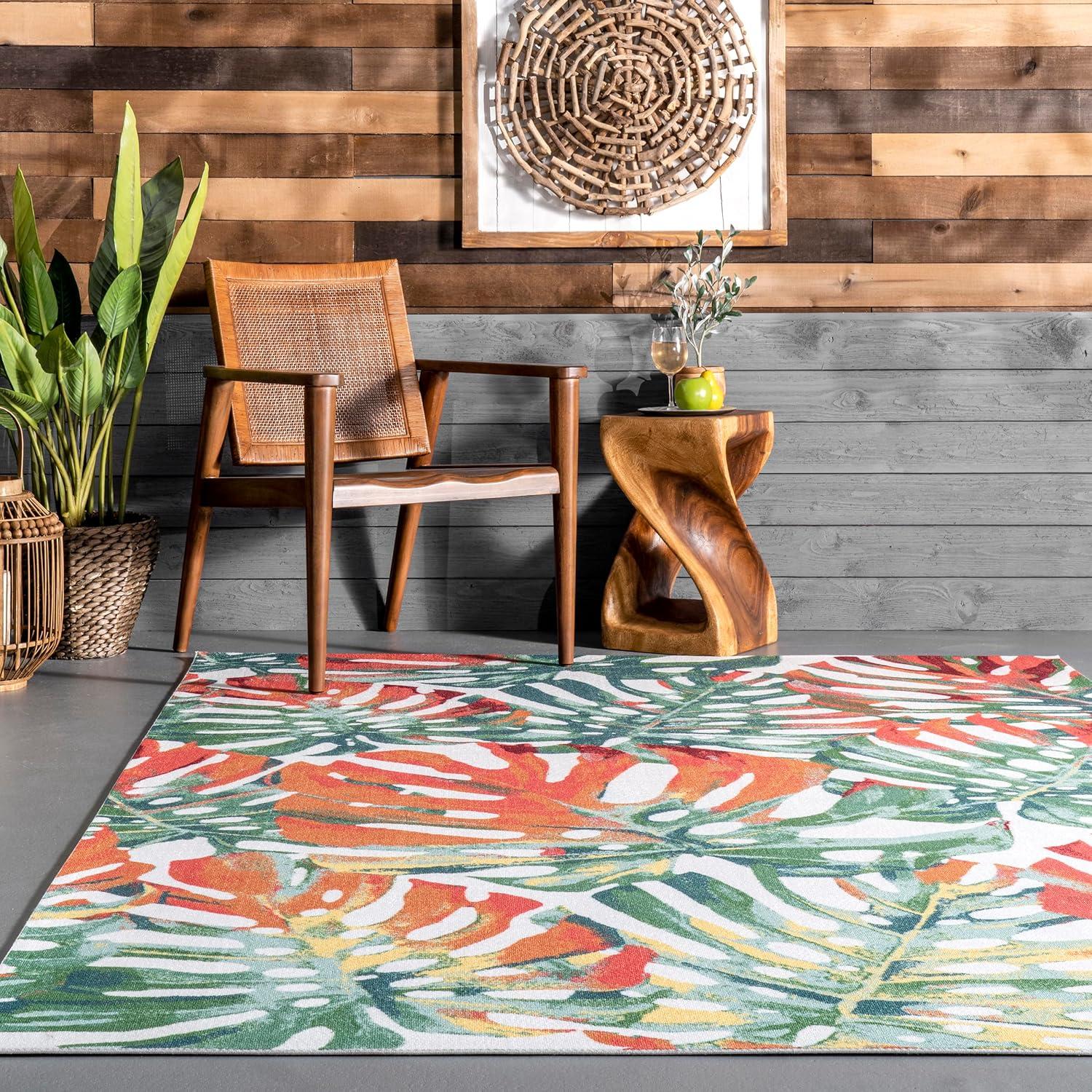 Nuloom Contemporary Floral Janice Indoor/Outdoor Patio Area Rug