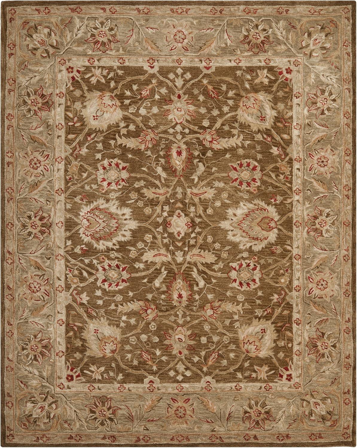 SAFAVIEH Anatolia Venice Traditional Wool Area Rug, Brown/Green, 9'6" x 13'6"