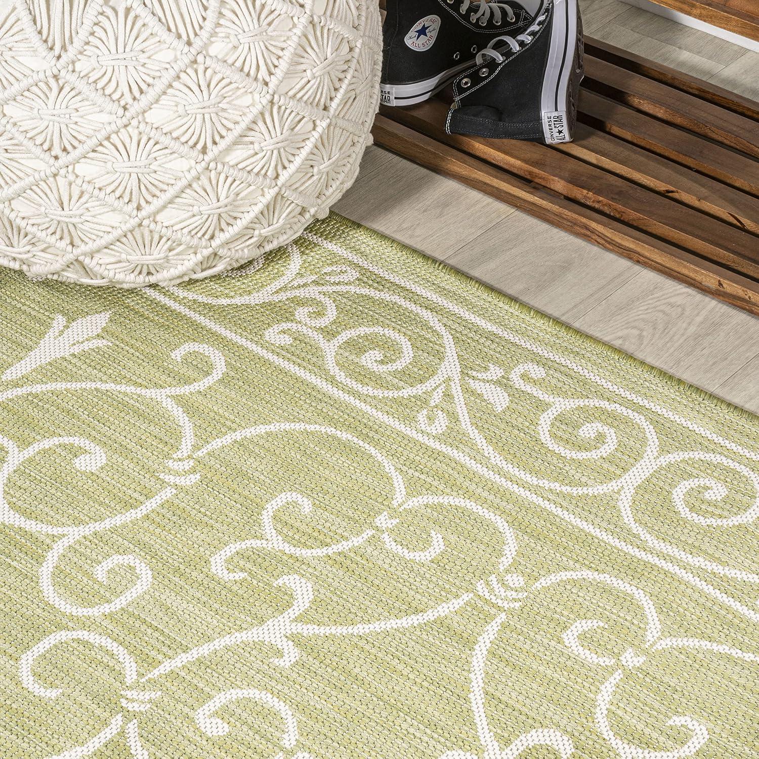 Charleston Vintage Filigree Textured Weave Indoor/Outdoor Area Rug  - JONATHAN Y