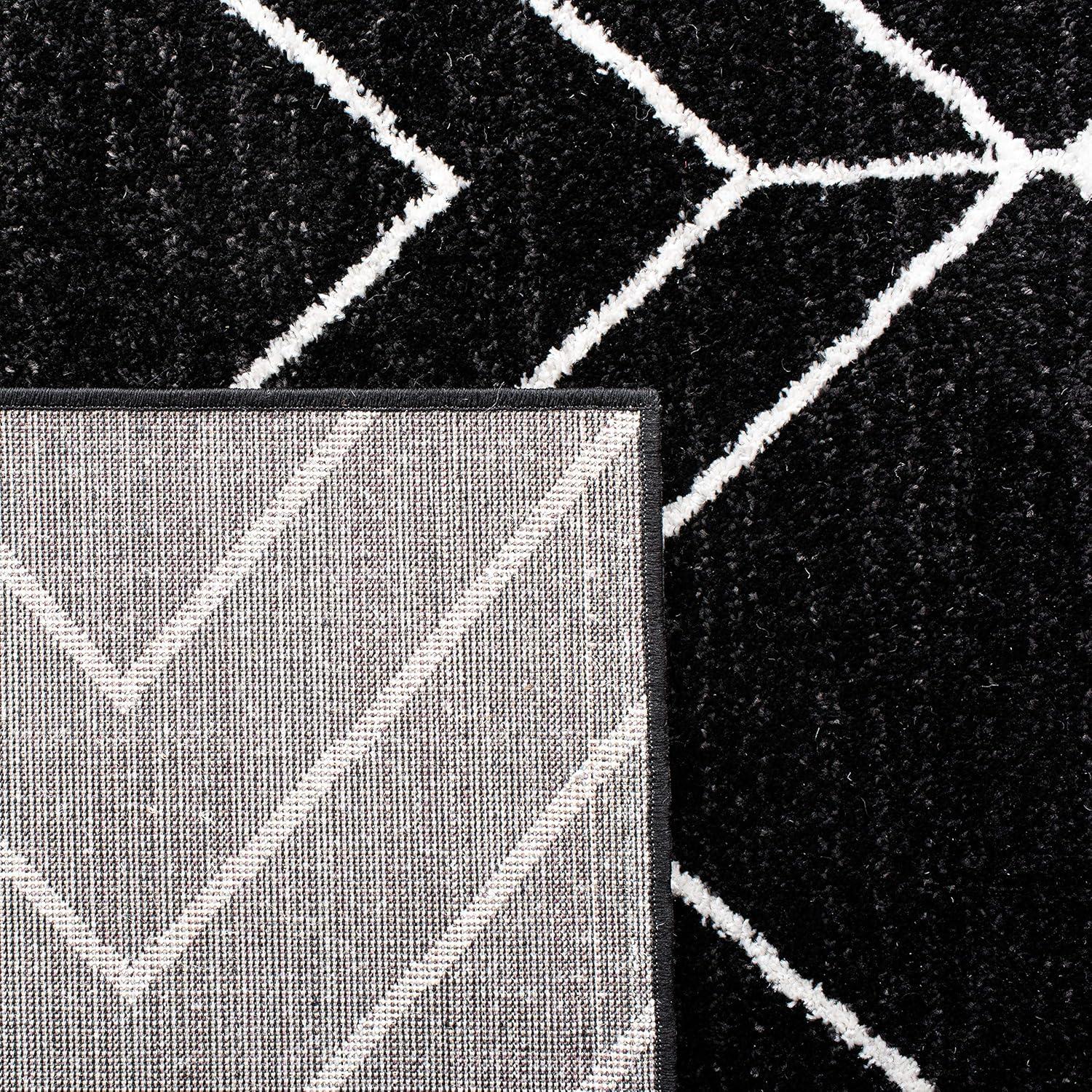 Adirondack ADR241 Machine Made Indoor Area Rug - Black/Ivory - 8'x8' - Safavieh