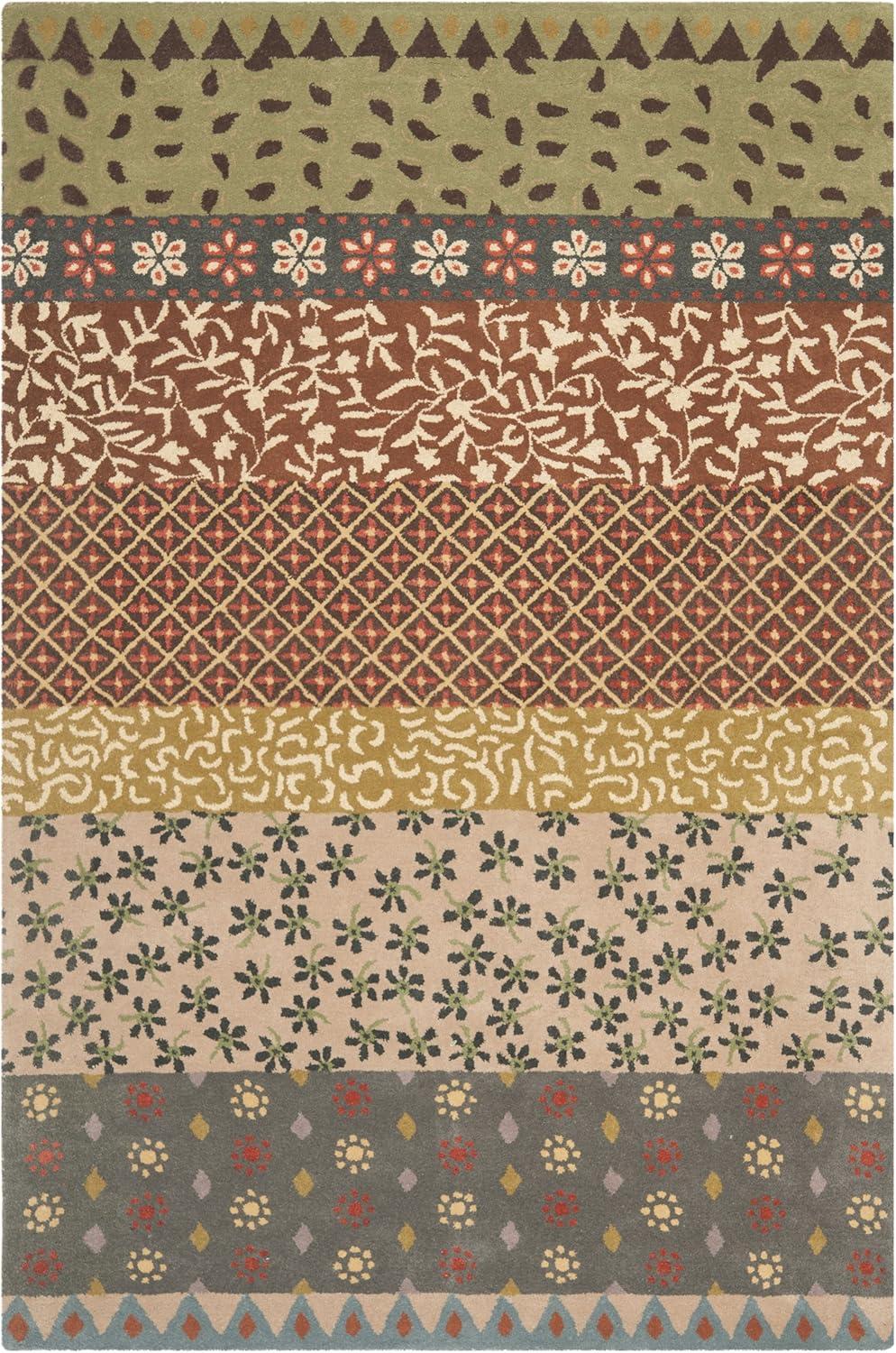 Bella BEL351 Hand Tufted Area Rug - Ivory/Multi - 6'x9' - Safavieh.