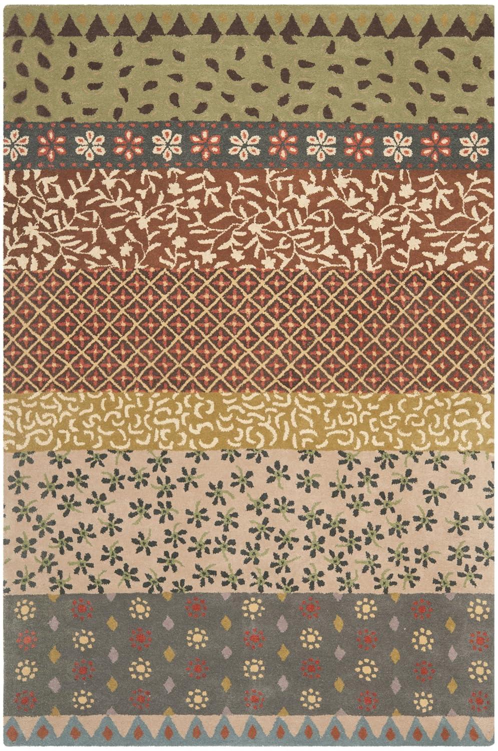 Bella BEL351 Hand Tufted Area Rug - Ivory/Multi - 6'x9' - Safavieh.