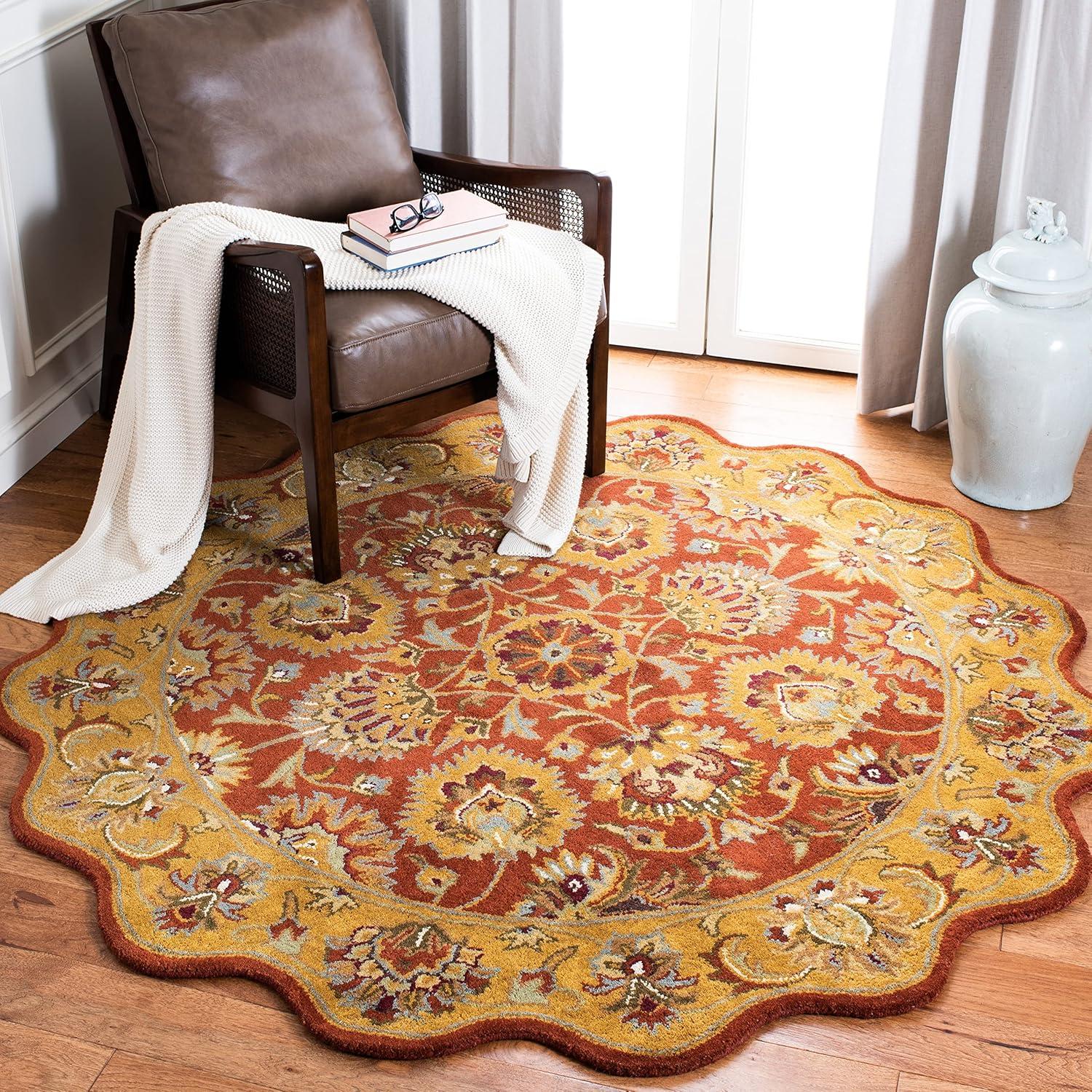Heritage HG820 Hand Tufted Area Rug - Red/Natural - 8'9"x11'9" - Safavieh.