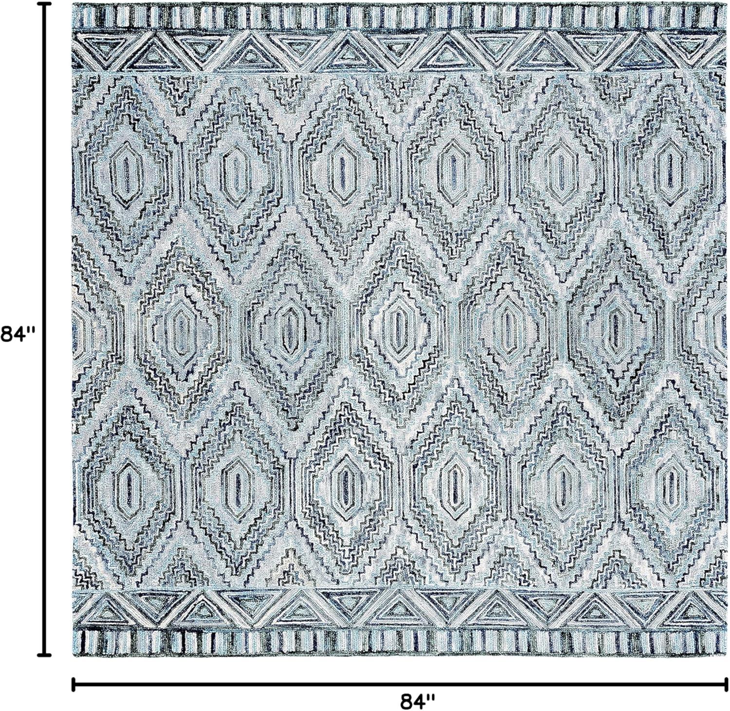 Aspen APN823 Hand Tufted Area Rug - Grey/Blue - 7'x7' - Safavieh.