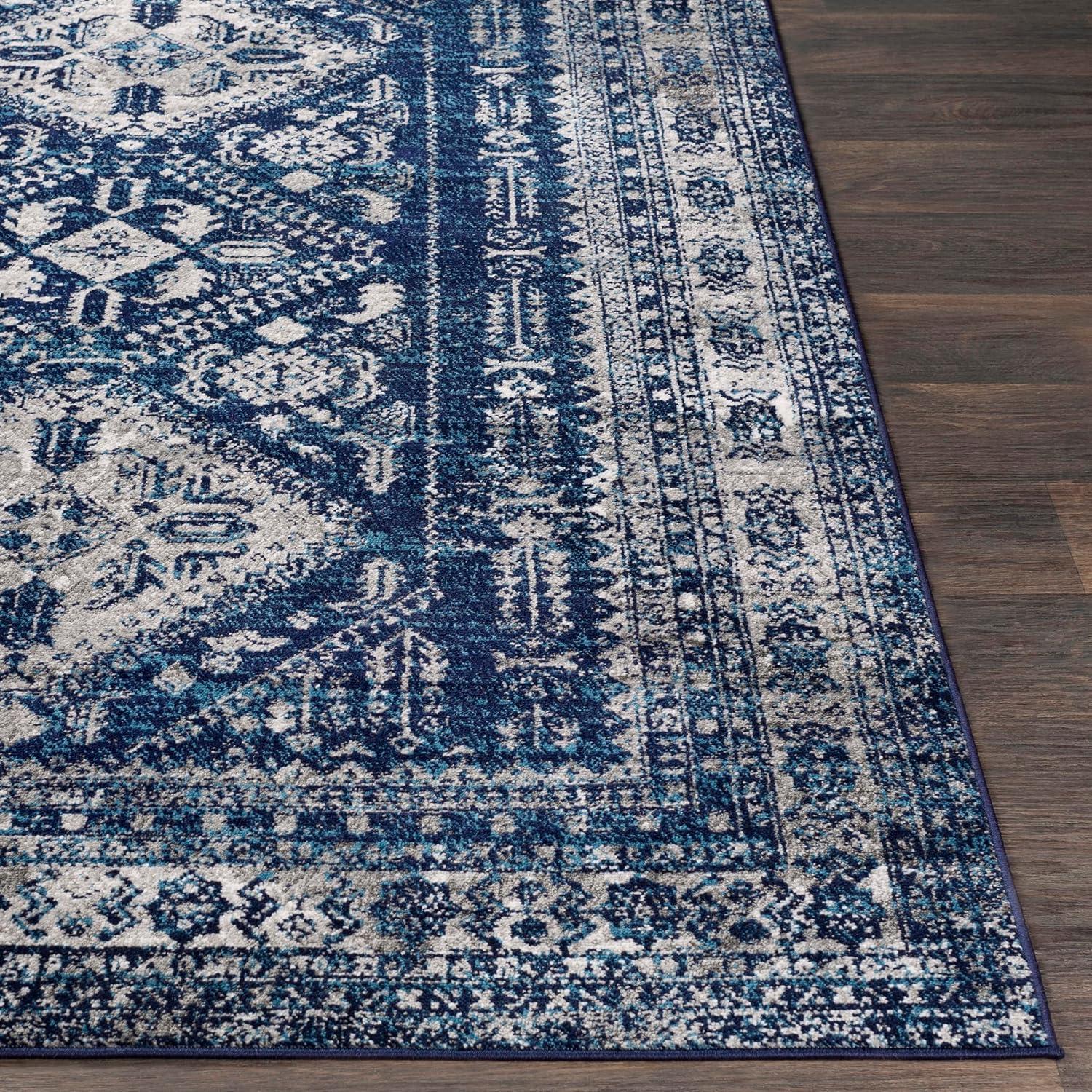 Livabliss Monte Carlo Vintage Oriental Area Rug,6'11" x 9',Navy