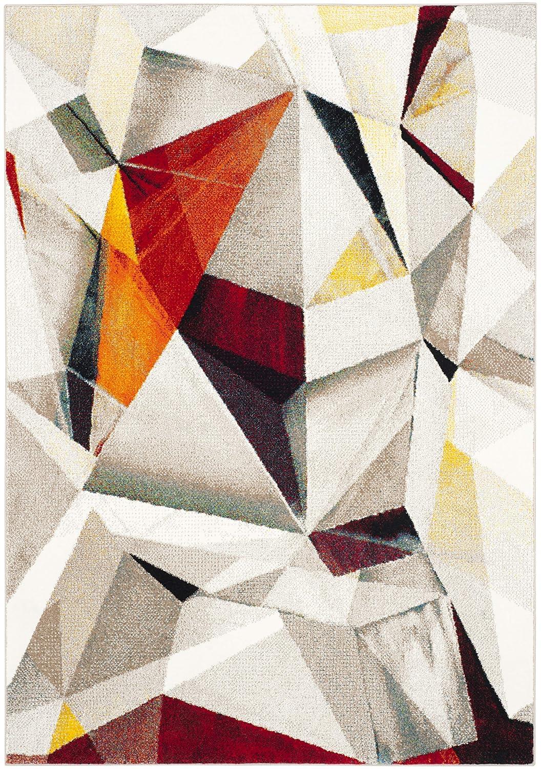 Porcello PRL6940 Power Loomed Indoor Area Rug - 9'x12' - Light Grey/Orange - Safavieh