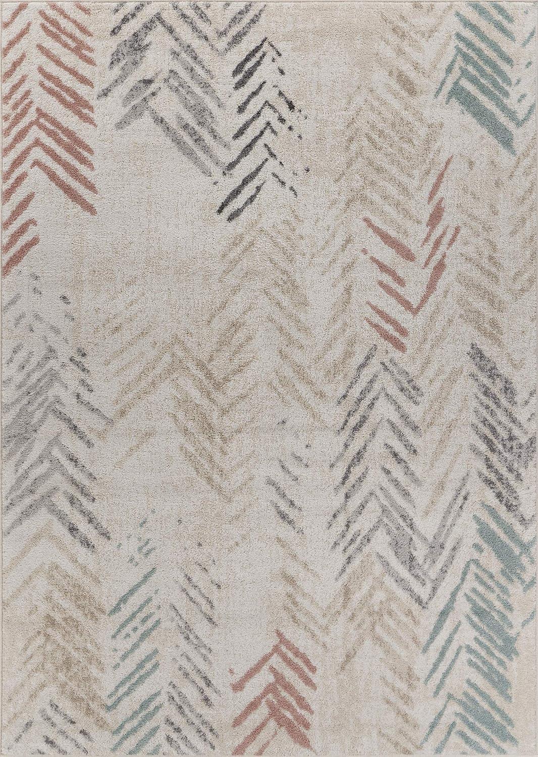 Ox Bay Diana 5'2" x 7'2" Ivory/Beige Abstract Stain and Fade Stain Resistant Indoor Area Rug