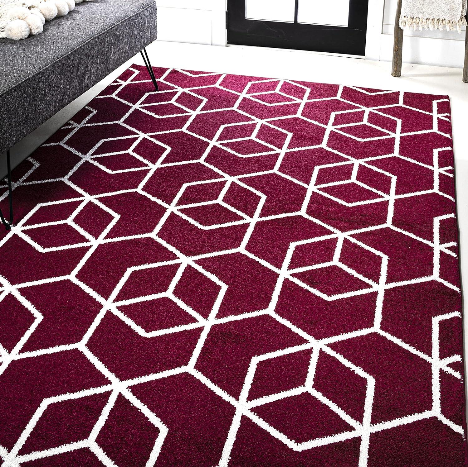 Tumbling Blocks Modern Geometric Area Rug - JONATHAN Y