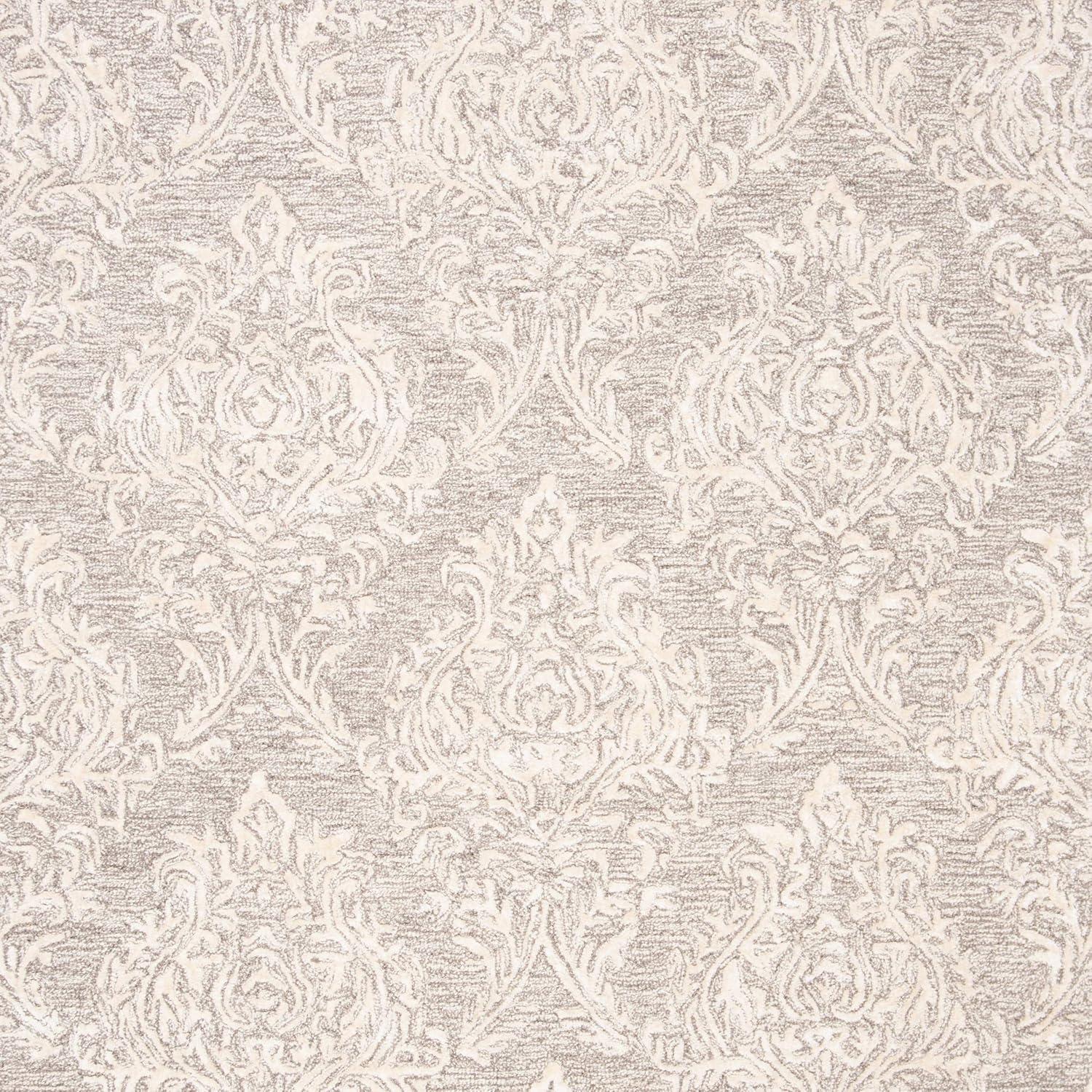 SAFAVIEH Glamour Tiana Damask Area Rug, Grey/Ivory, 9' x 12'