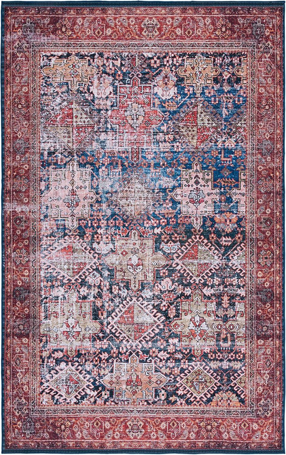 Gadbois Oriental Navy/Rust Area Rug