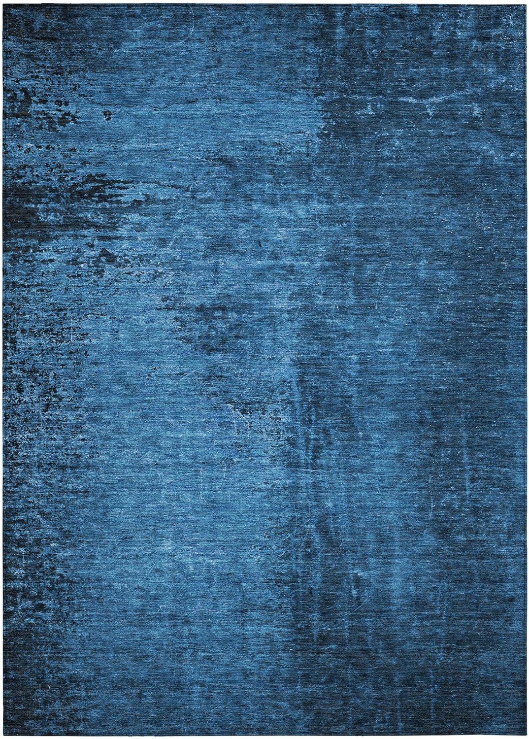 Navy Synthetic Flat Woven Reversible 10' x 14' Area Rug