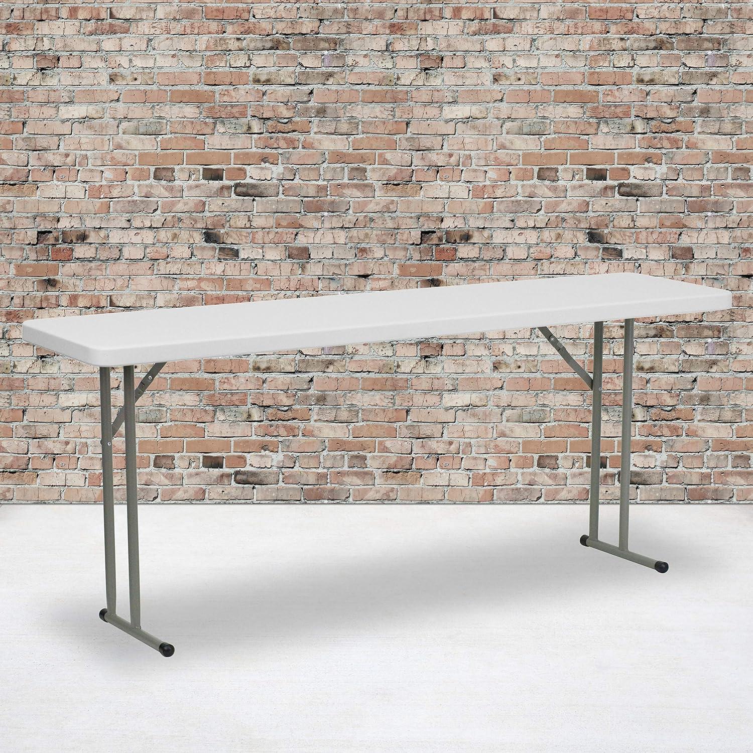 6-Foot Granite White Plastic Folding Training Table