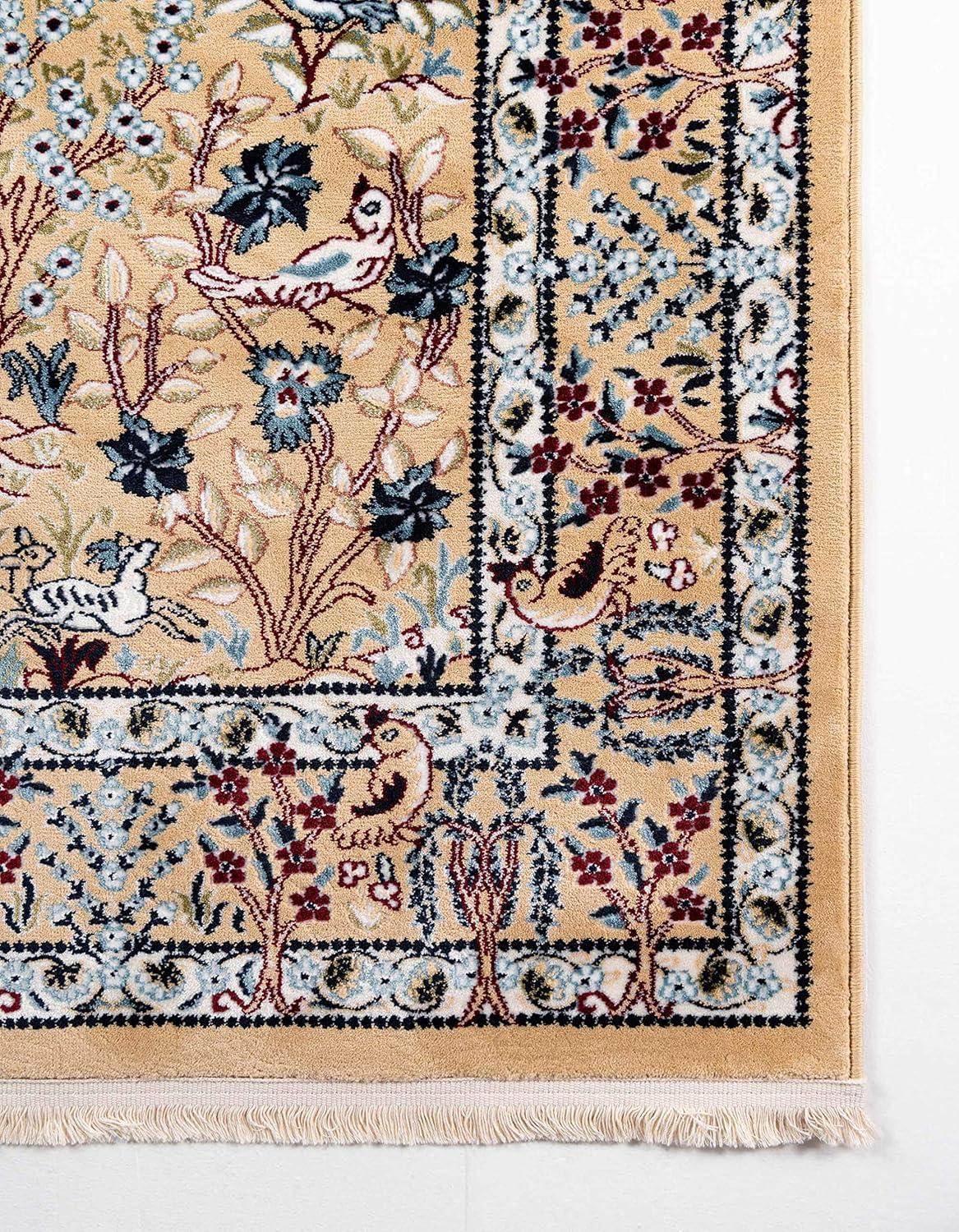 Unique Loom Narenj Collection Area Rug - Bristol (5' 1" x 8' Rectangle Beige/Blue)