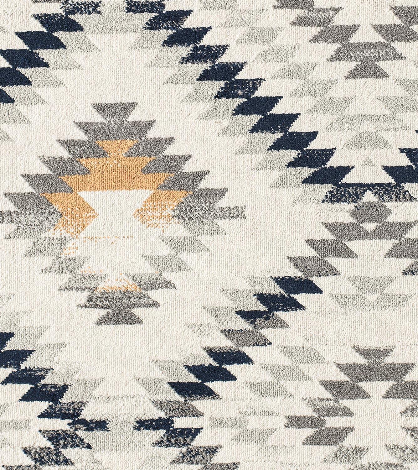 Rugs America Soleil BR30A Kilim Gold ivory Area Rug for Dining Room Rug Neutral Rug Living Room Rug Kitchen, 4'x6'