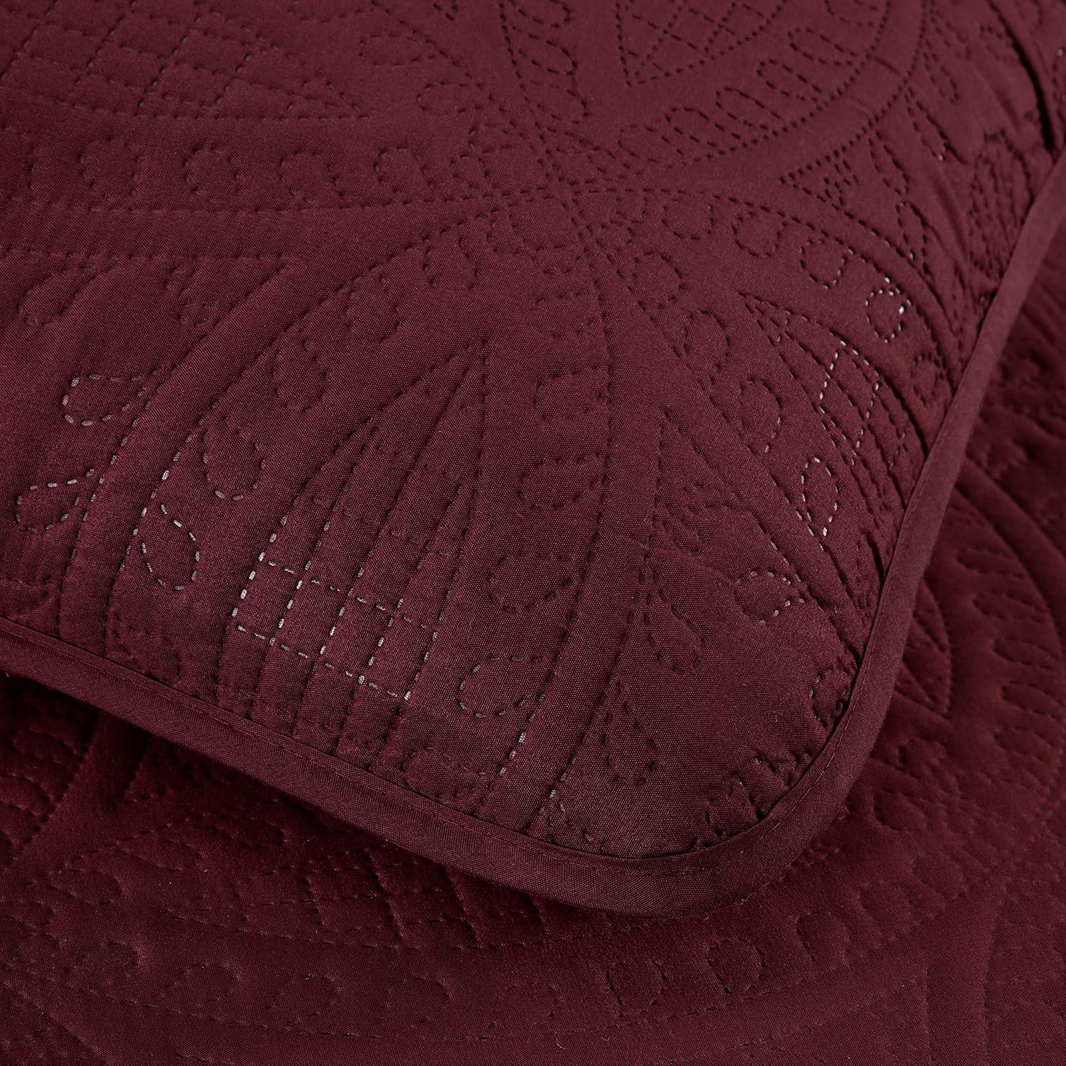 Burgundy King Microfiber Bed in a Bag Comforter Set