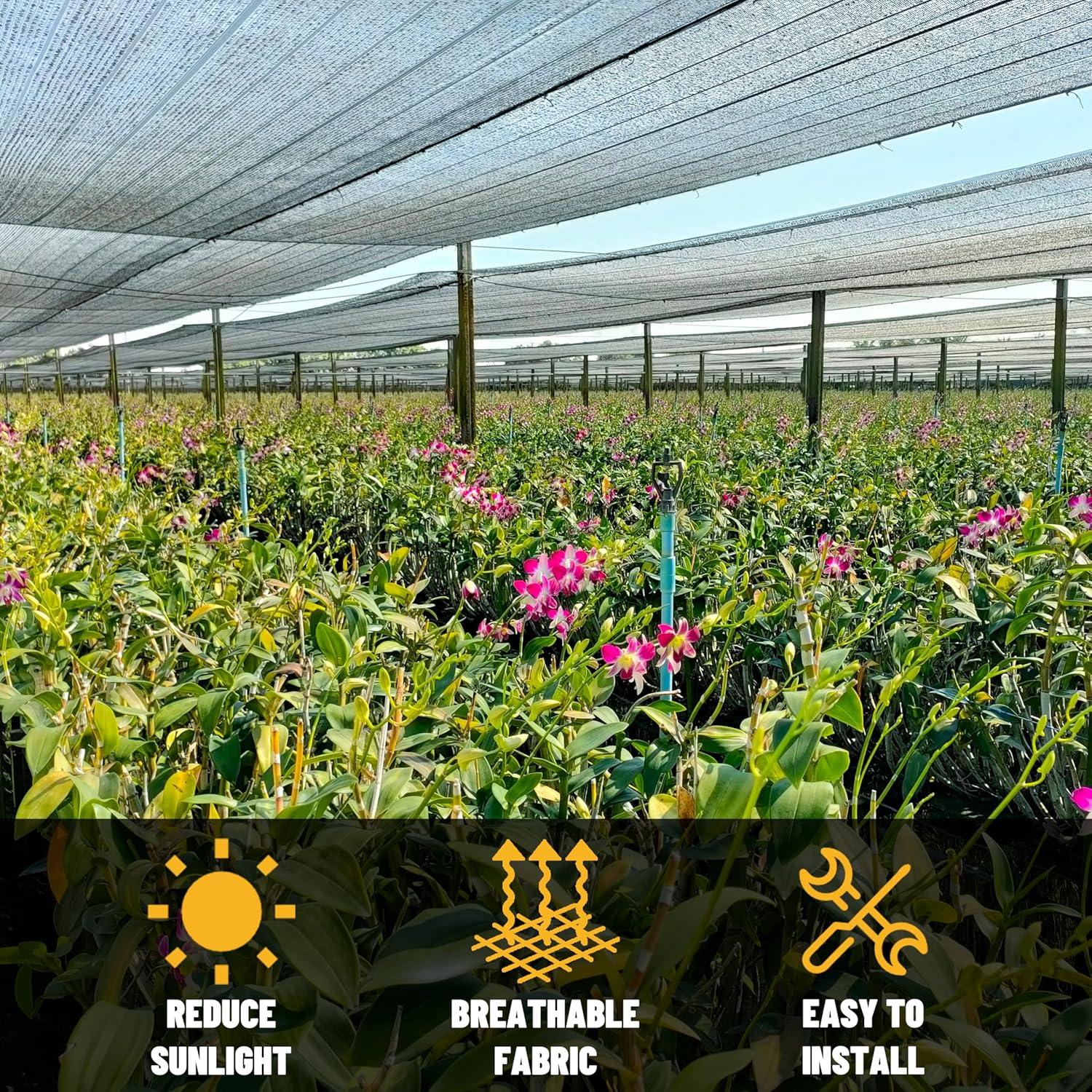 ColourTree ColourTree 30% Sun Shade Cloth Mesh Tarp with Grommets for Garden & Plant Protection