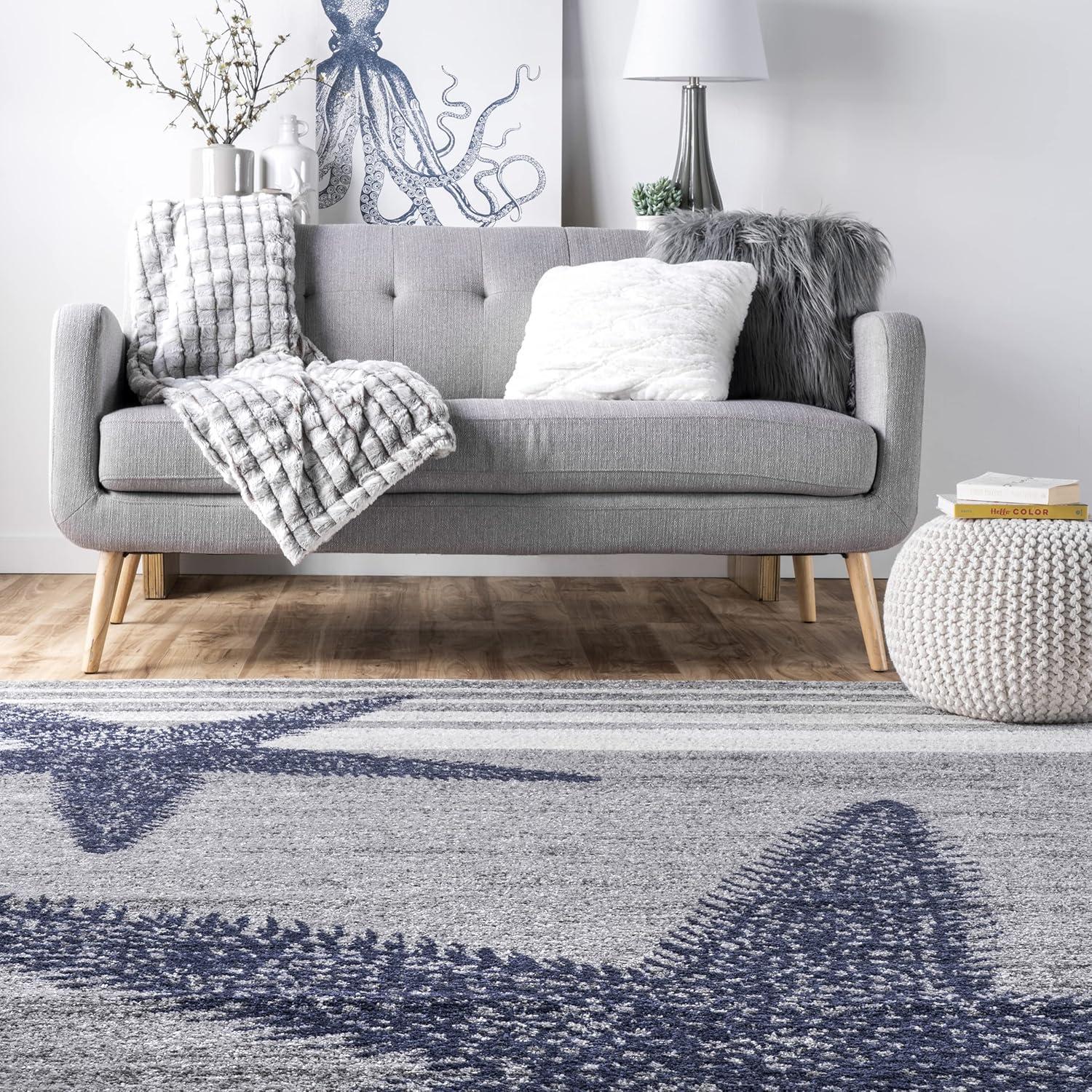Thomas Paul Thomas Paul Starfish and Striped Gray Rug