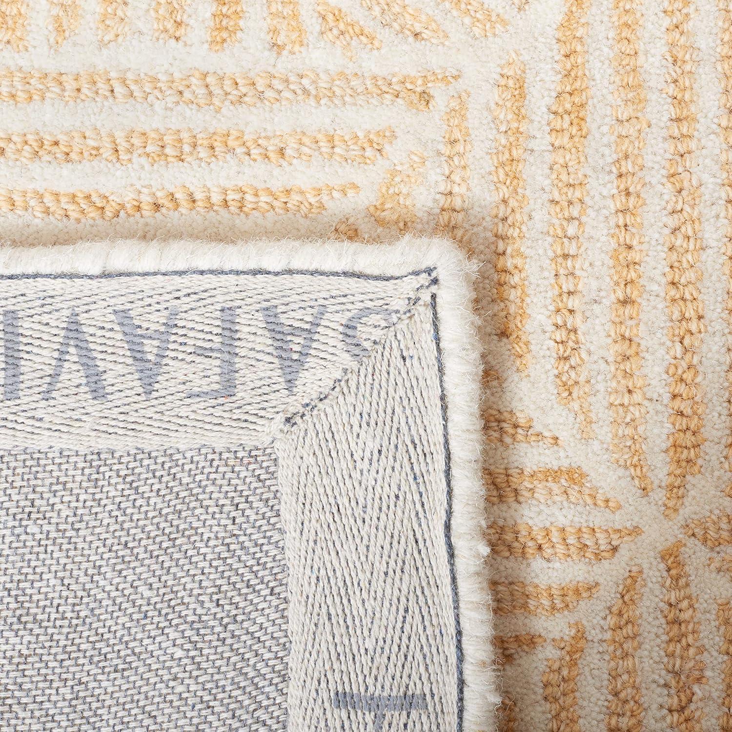 Abstract ABT763 Handmade Indoor Area Rug - Gold/Ivory - 6'x9' - Safavieh