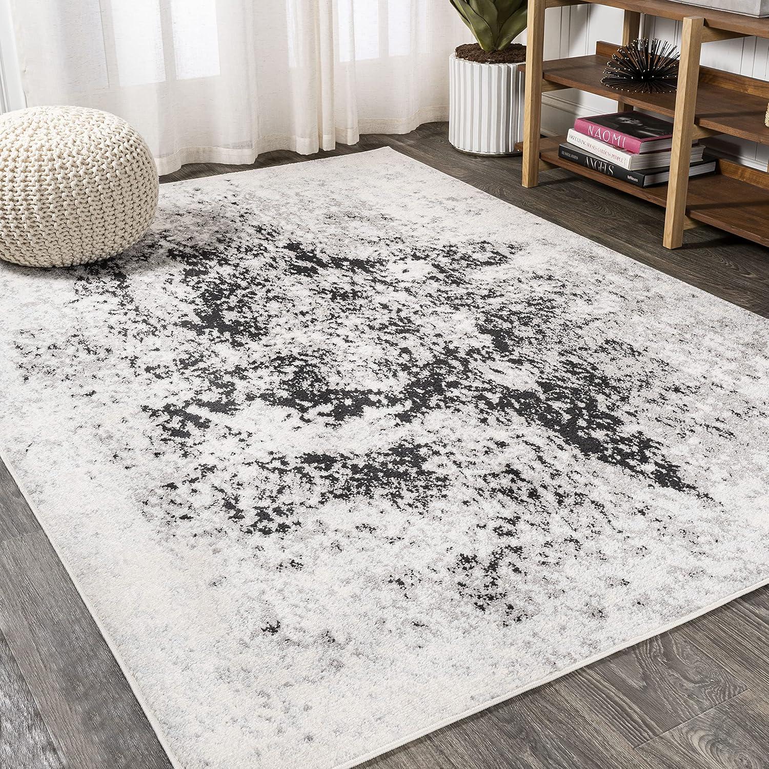3'x5' Dune Modern Abstract Area Rug, Cream/Gray - JONATHAN Y