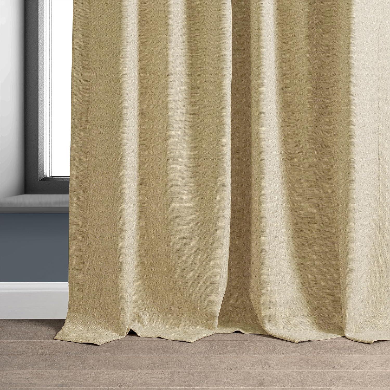 Candlelight Beige Textured Room Darkening Curtains 50" x 84"