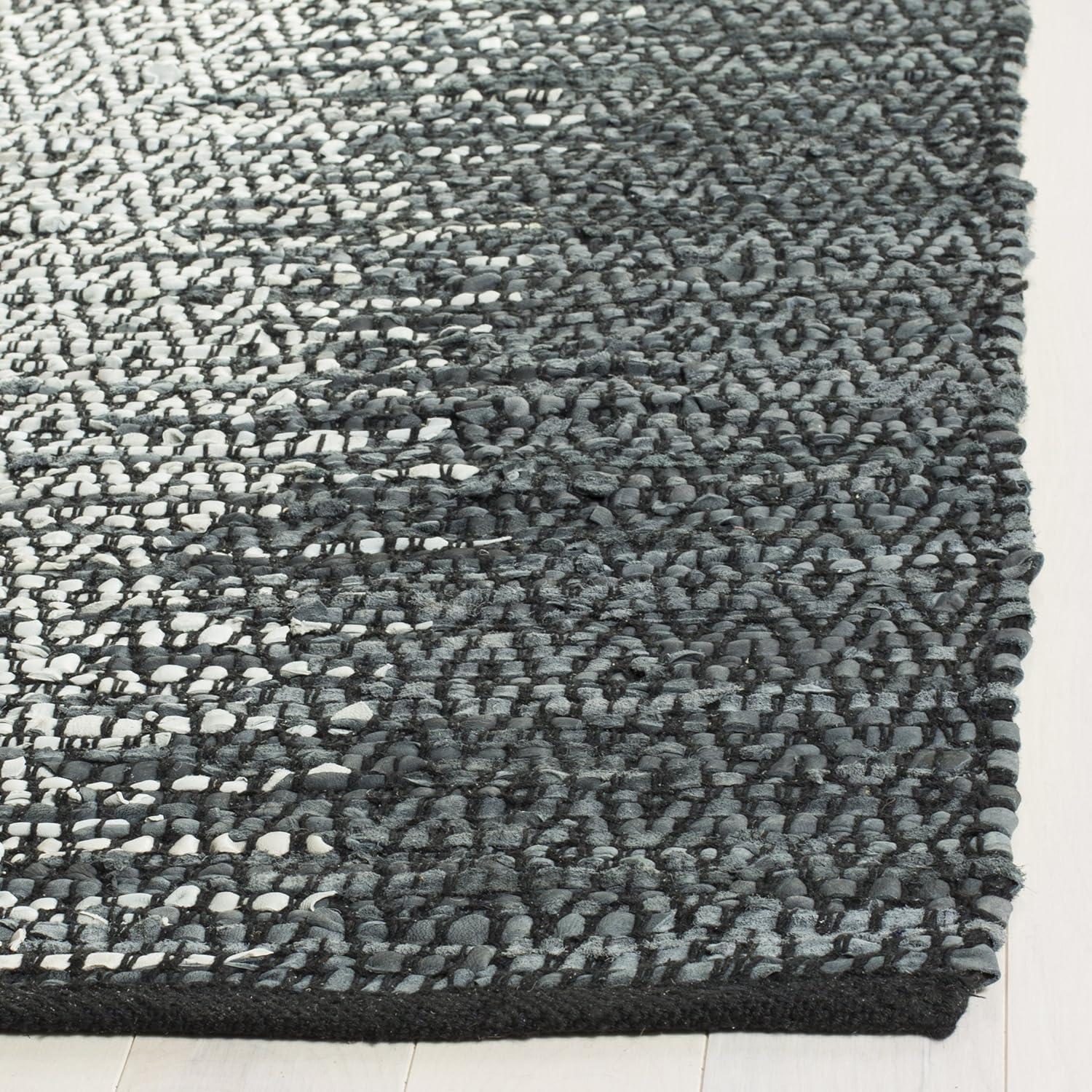 Vintage Leather VTL101 Hand Woven Indoor Accent Rug - Grey/Cream - 3'x5' - Safavieh