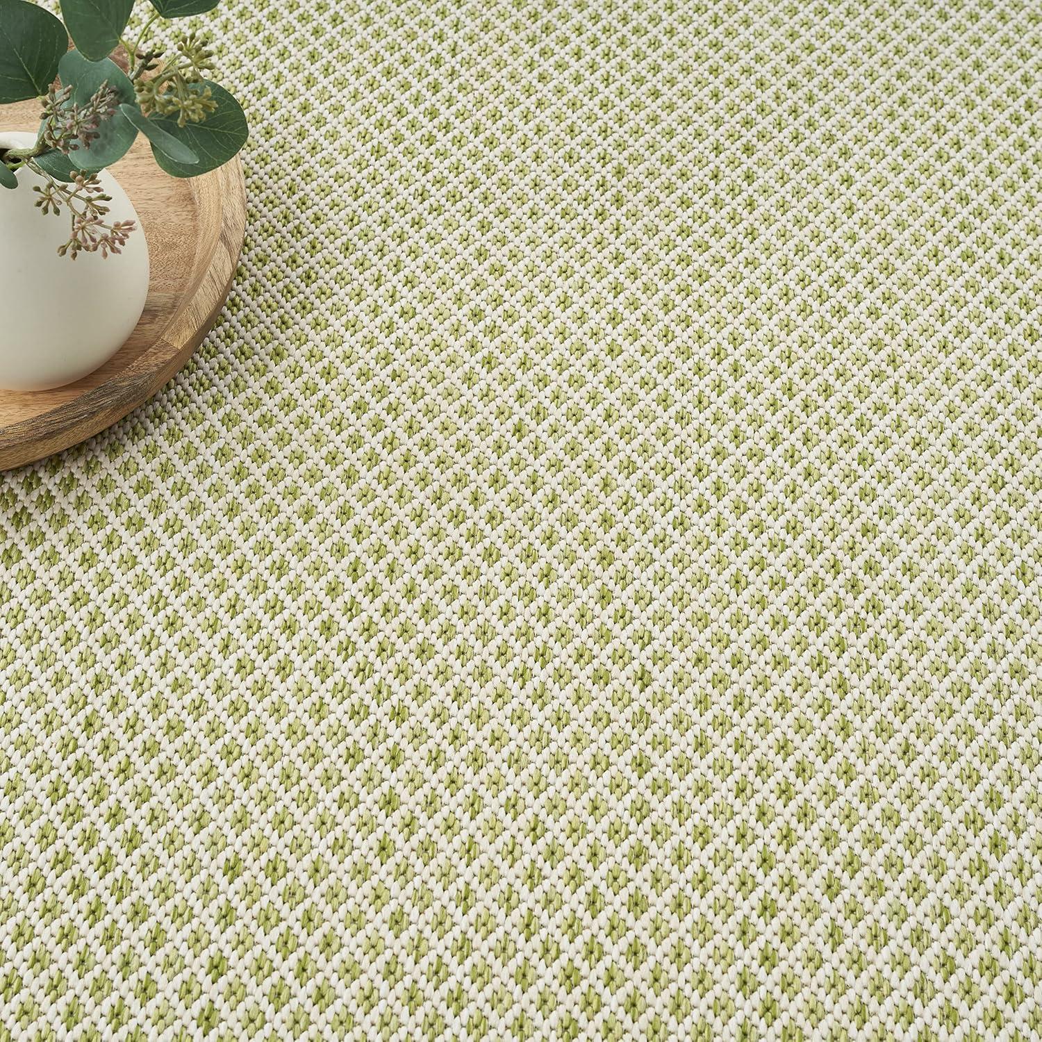 Nourison Courtyard COU01 Indoor/outdoor Area Rug - Ivory Green 5' x 7'