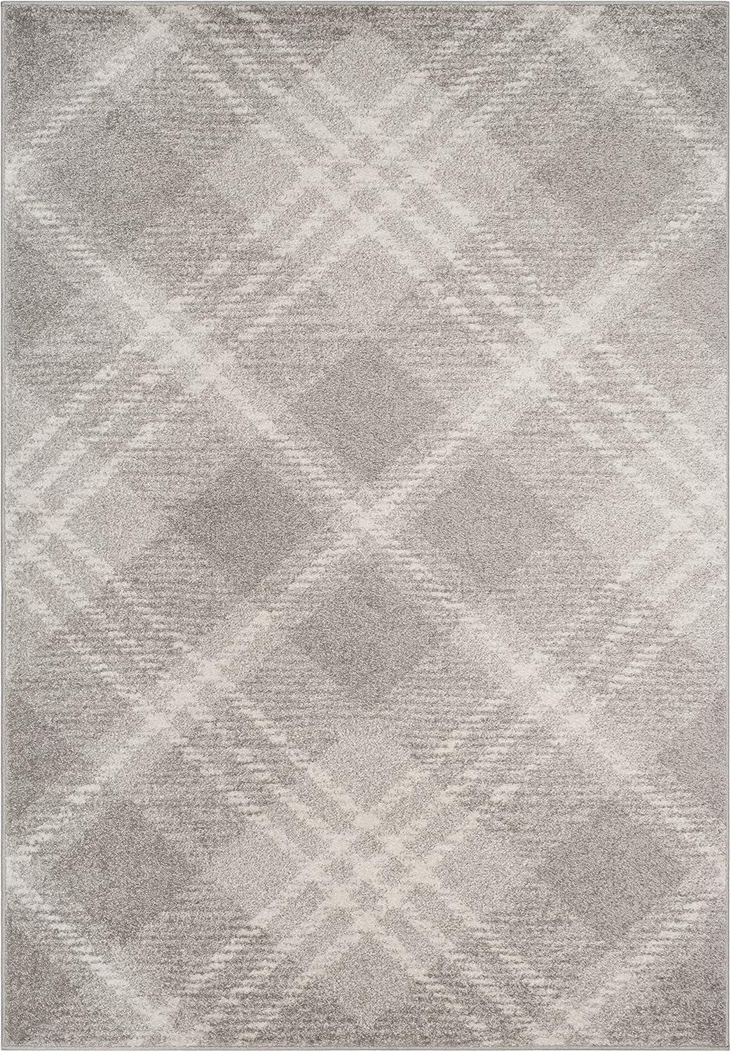 SAFAVIEH Adirondack Fidan Geometric Area Rug, Light Grey/Ivory, 6' x 9'