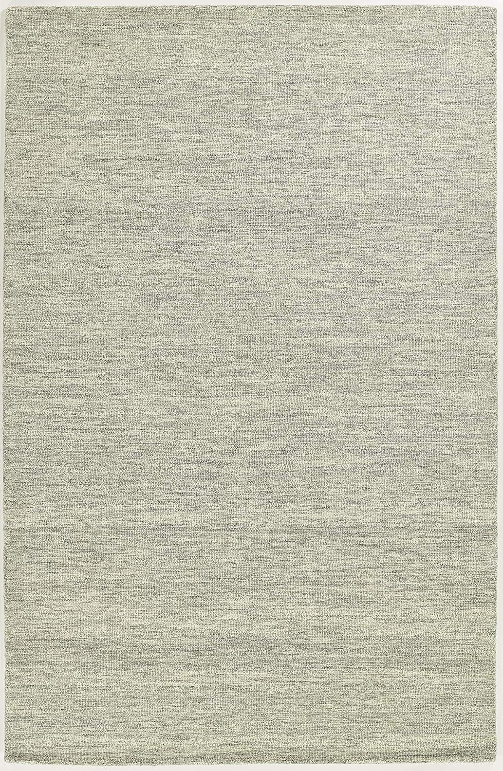 Hand-Tufted Light Grey Wool Rectangular Area Rug 8' x 10'