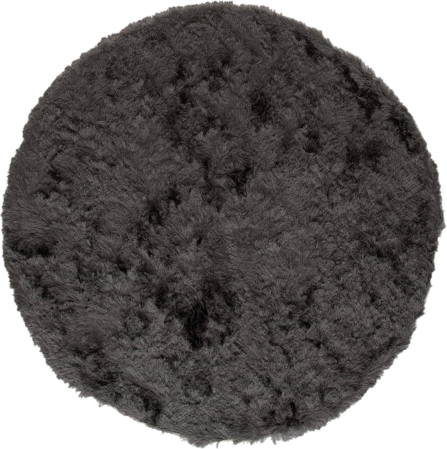 Shag SG511 Hand Tufted Area Rug - Titanium - 4' round - Safavieh.