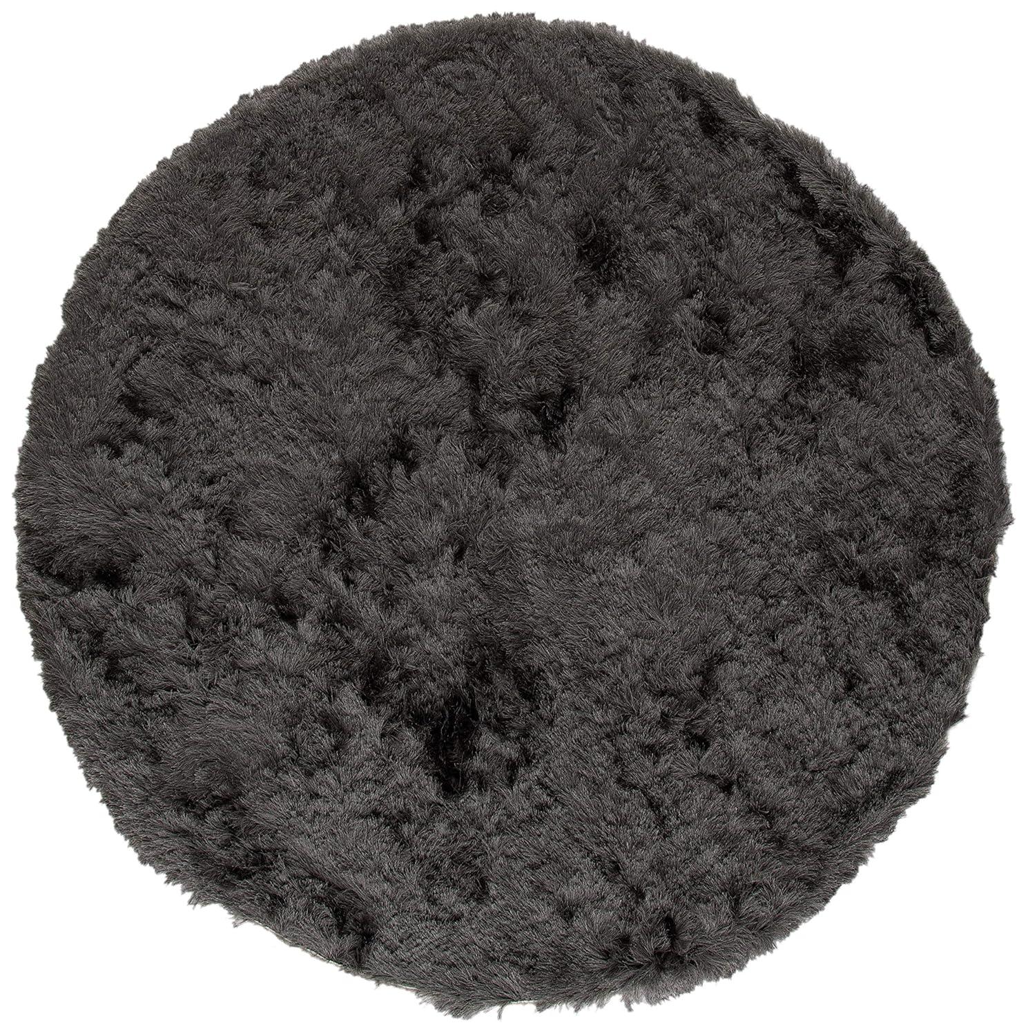 Paris Shag SG511 Hand Tufted Indoor Accent Rug - Titanium - 4' Round - Safavieh