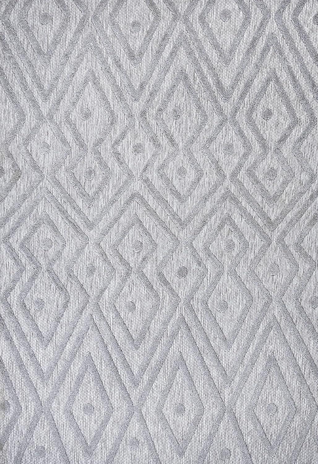 5'x8' Balansat Moroccan Diamond Indoor/Outdoor Area Rug, Light Gray - JONATHAN Y