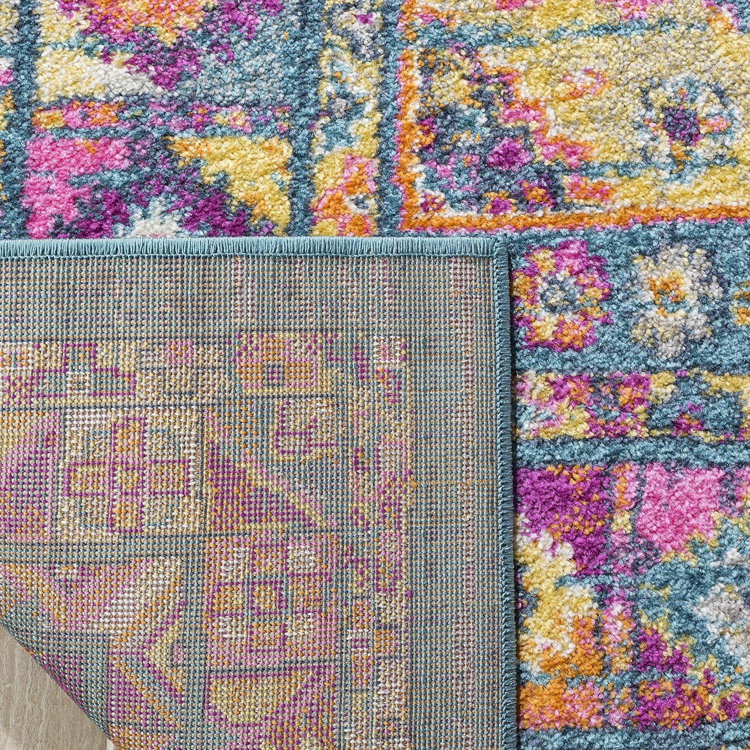 Madison MAD133 Power Loomed Indoor Area Rug - Light Blue/Orange - 8'x10' - Safavieh