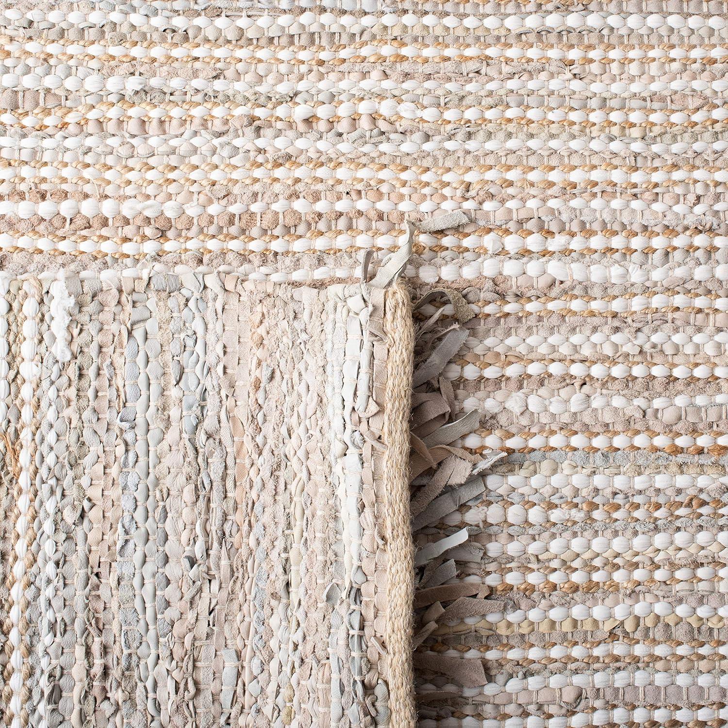 Vintage Leather VTL373 Hand Woven Accent Rug - Beige/Multi - 2'x3' - Safavieh.