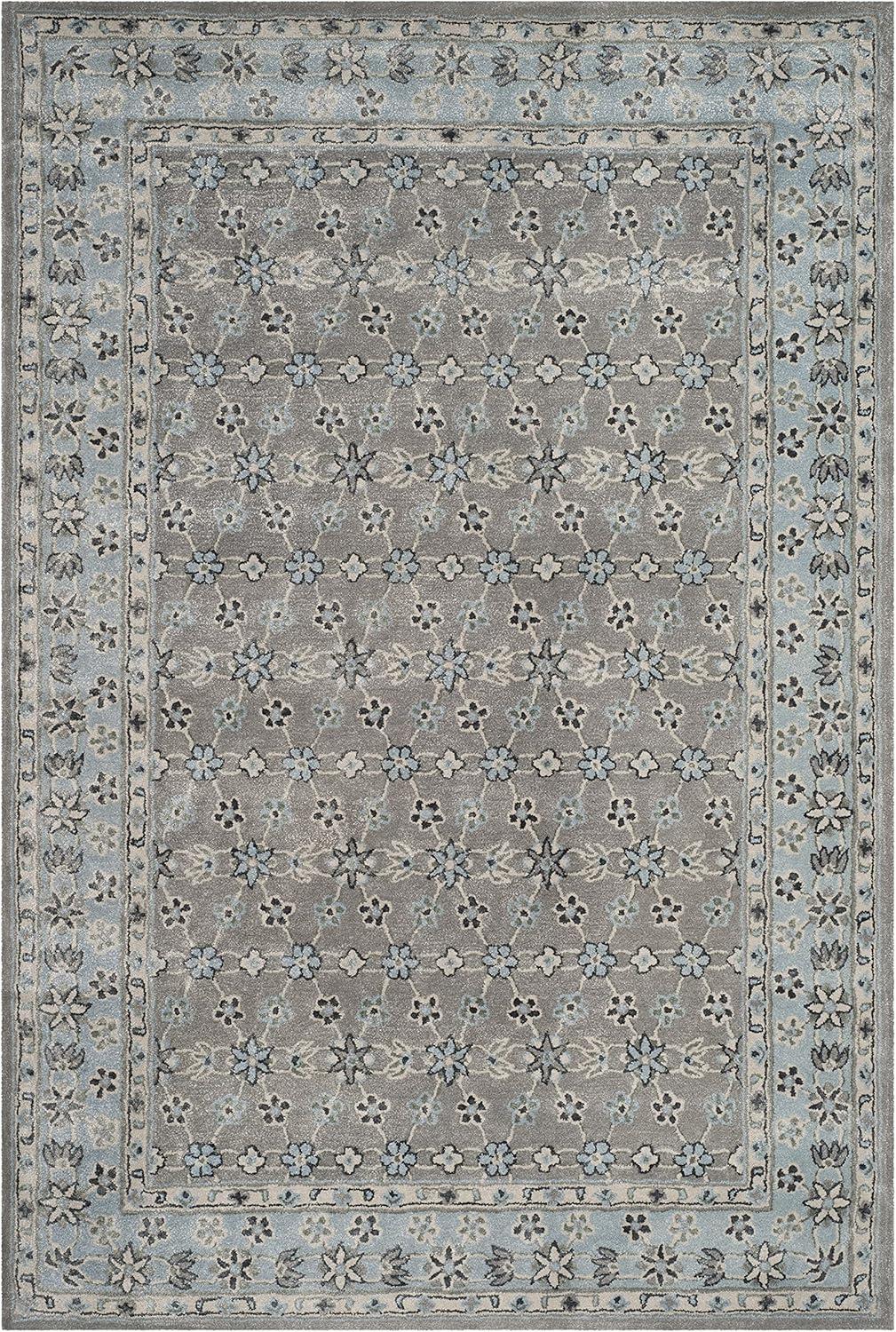 Handmade Light Blue Wool & Viscose 6' x 9' Tufted Area Rug