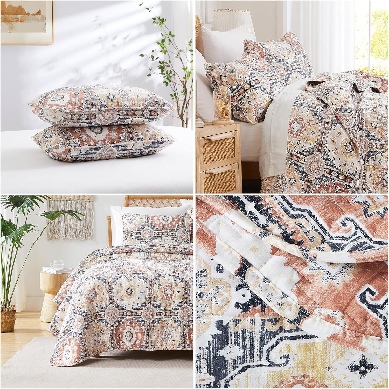 Southshore Fine Living Kilim Oversized 2-Piece Quilt Set Natural Twin / Twin XL