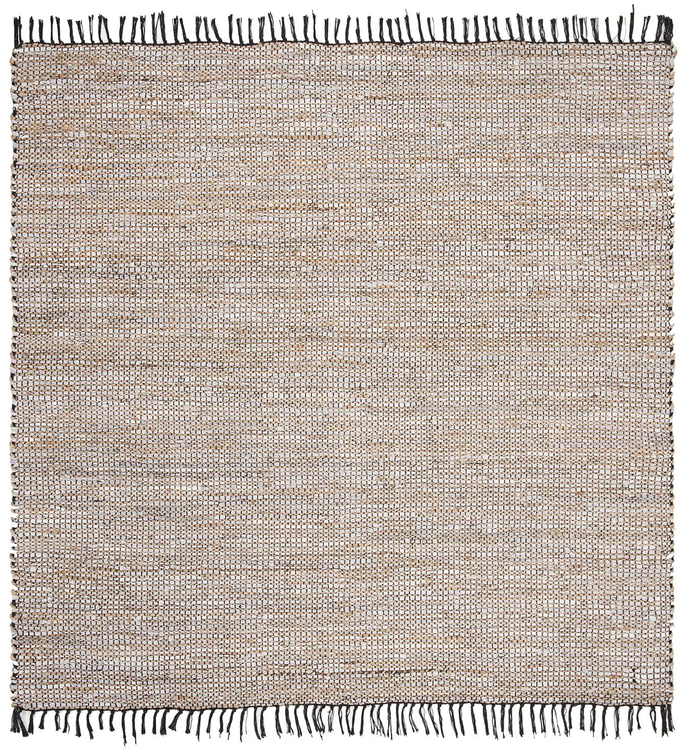 Vintage Leather VTL203 Hand Woven Indoor Area Rug - Silver - 6'x6' - Safavieh