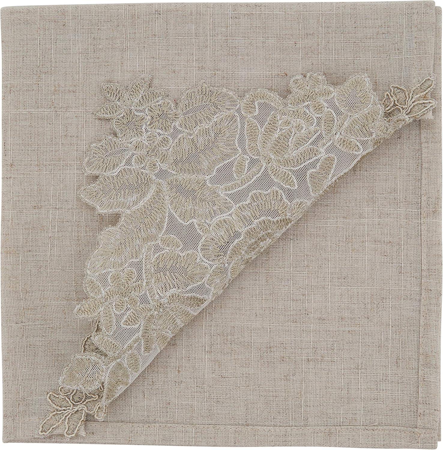 Saro Lifestyle Embroidered Design Lace Napkin and Placemat Set -  ( 1 placemat and 1 napkin)