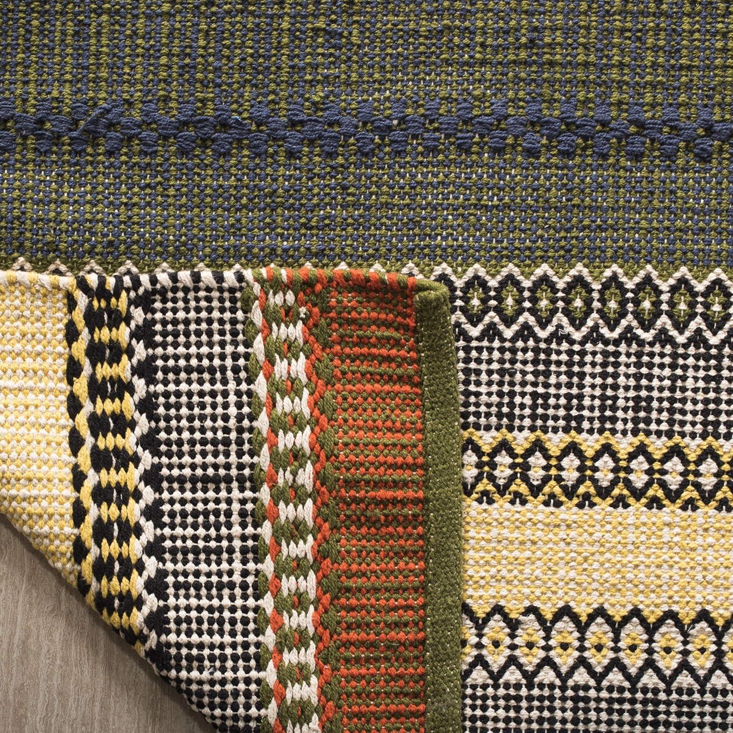Striped Kilim STK412 Hand Woven Area Rug - Gold/Grey - 5'x8' - Safavieh.