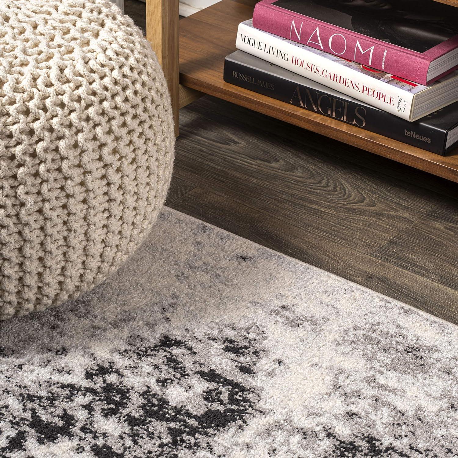 3'x5' Dune Modern Abstract Area Rug, Cream/Gray - JONATHAN Y