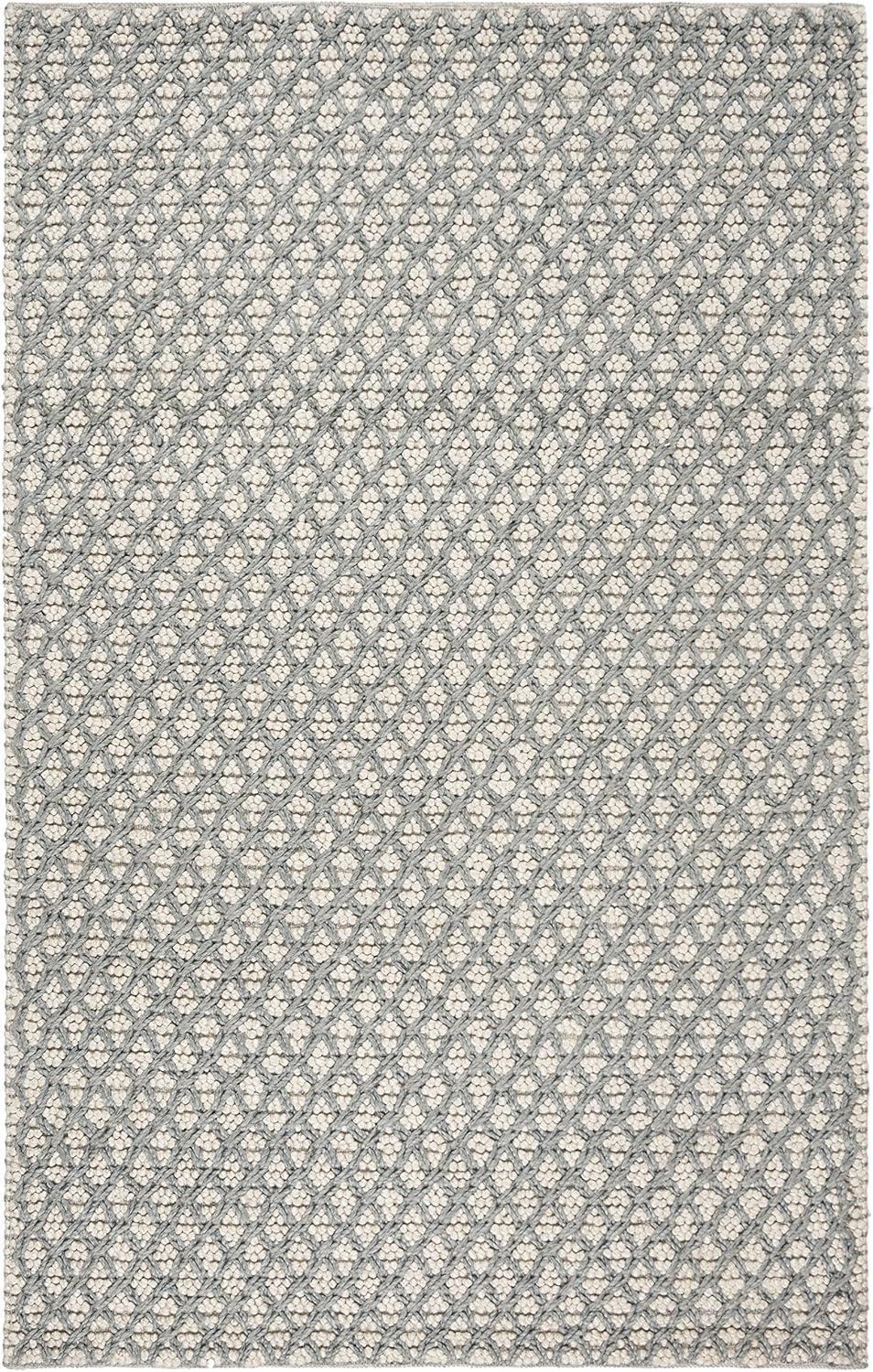 Safavieh Natura Collection Area Rug - 5' x 8', Grey & Beige, Handmade Viscose & Wool, Ideal for High Traffic Areas in Living Room, Bedroom (NAT404F)