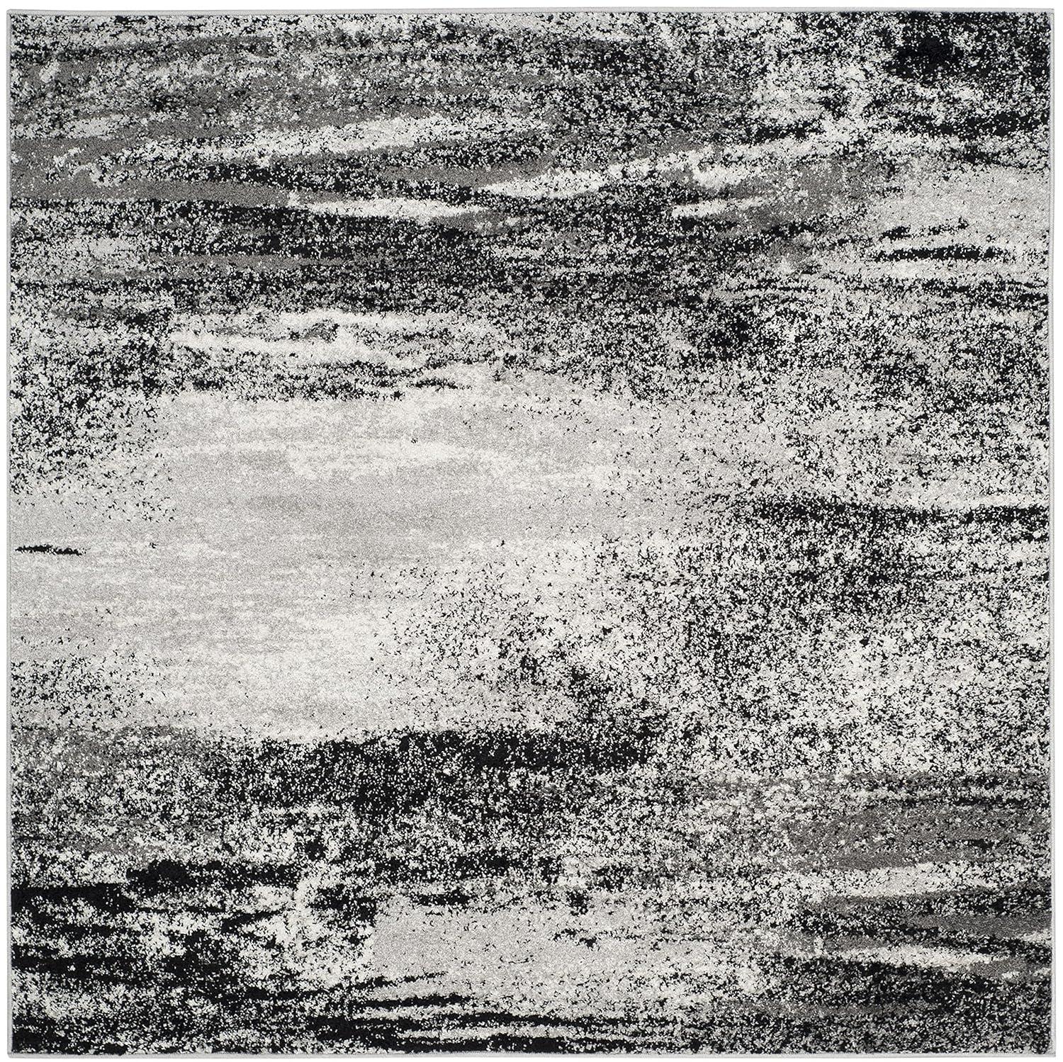 SAFAVIEH Adirondack Rudyard Abstract Area Rug, Silver/Multi, 4' x 4' Square