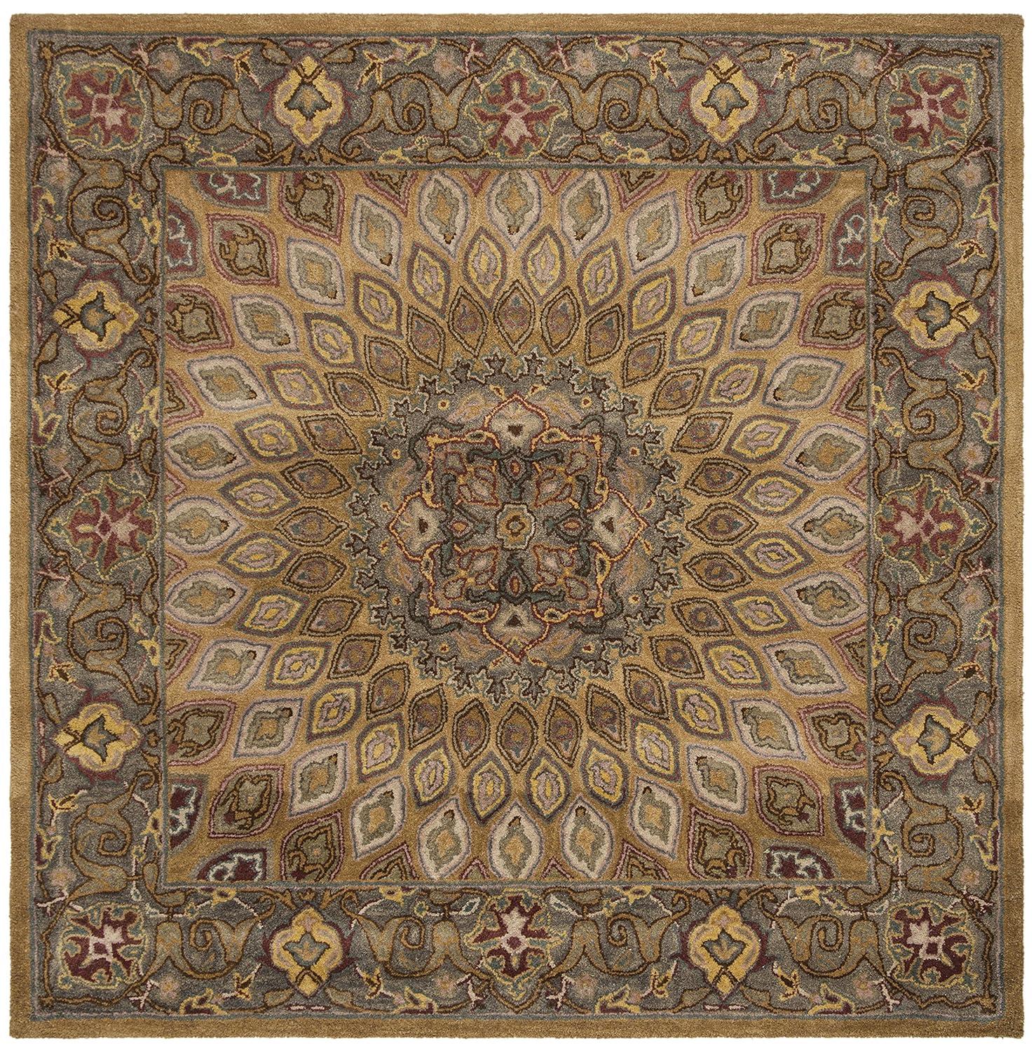 SAFAVIEH Heritage Shevon Oriental Area Rug, Light Brown/Grey, 10' x 10' Square