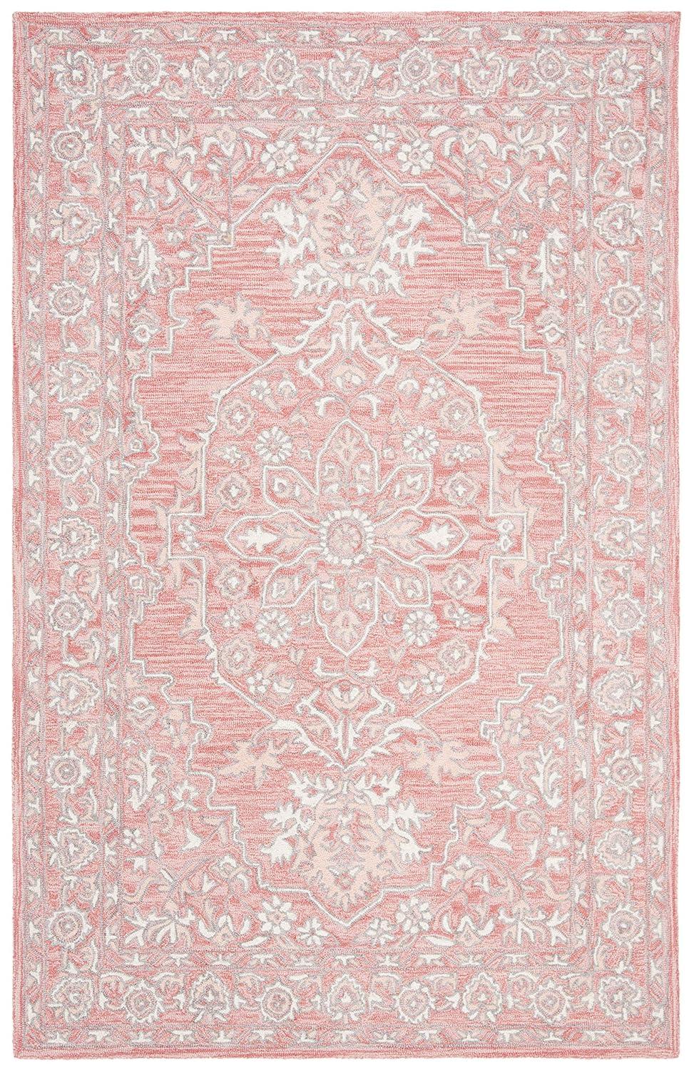SAFAVIEH Micro-Loop Britton Oriental Area Rug, Pink/Ivory, 2'6" x 4'