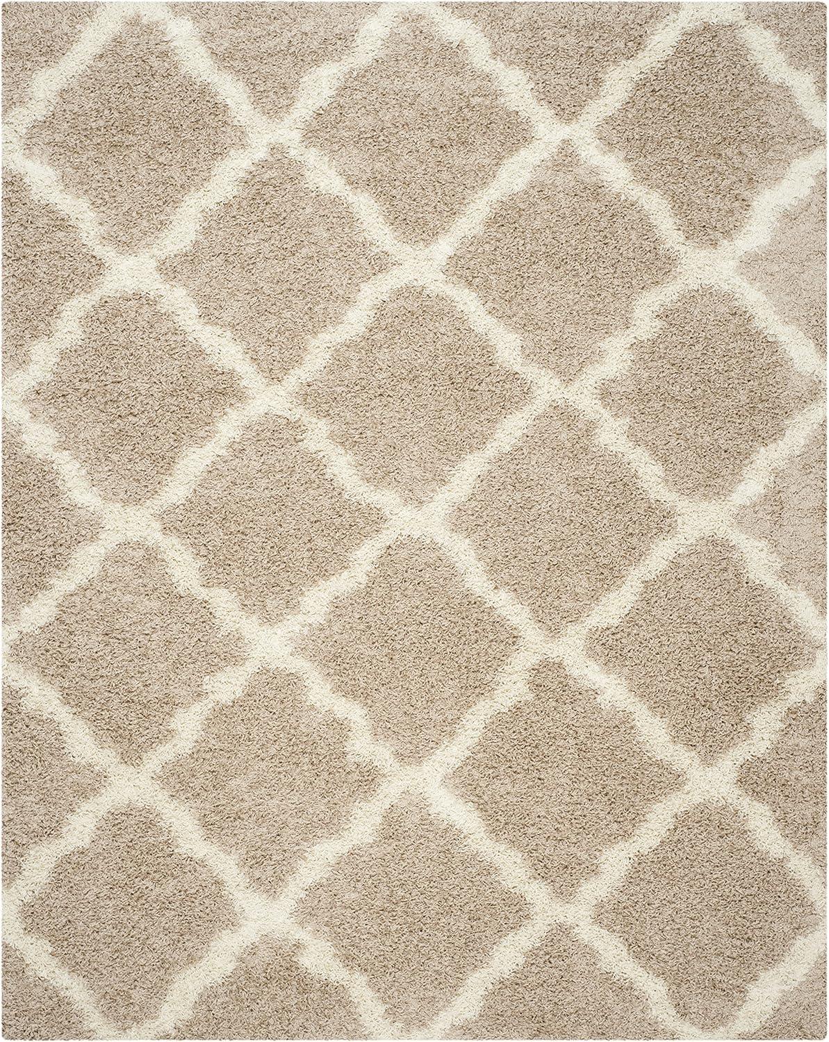 SAFAVIEH Dallas Logan Geometric Shag Area Rug, Beige/Ivory, 10' x 14'