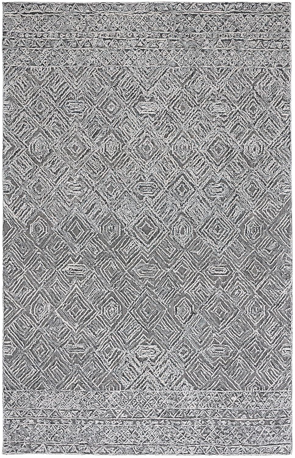 Textural TXT201 Hand Tufted Indoor Area Rug - Black/Ivory - 8'x10' - Safavieh
