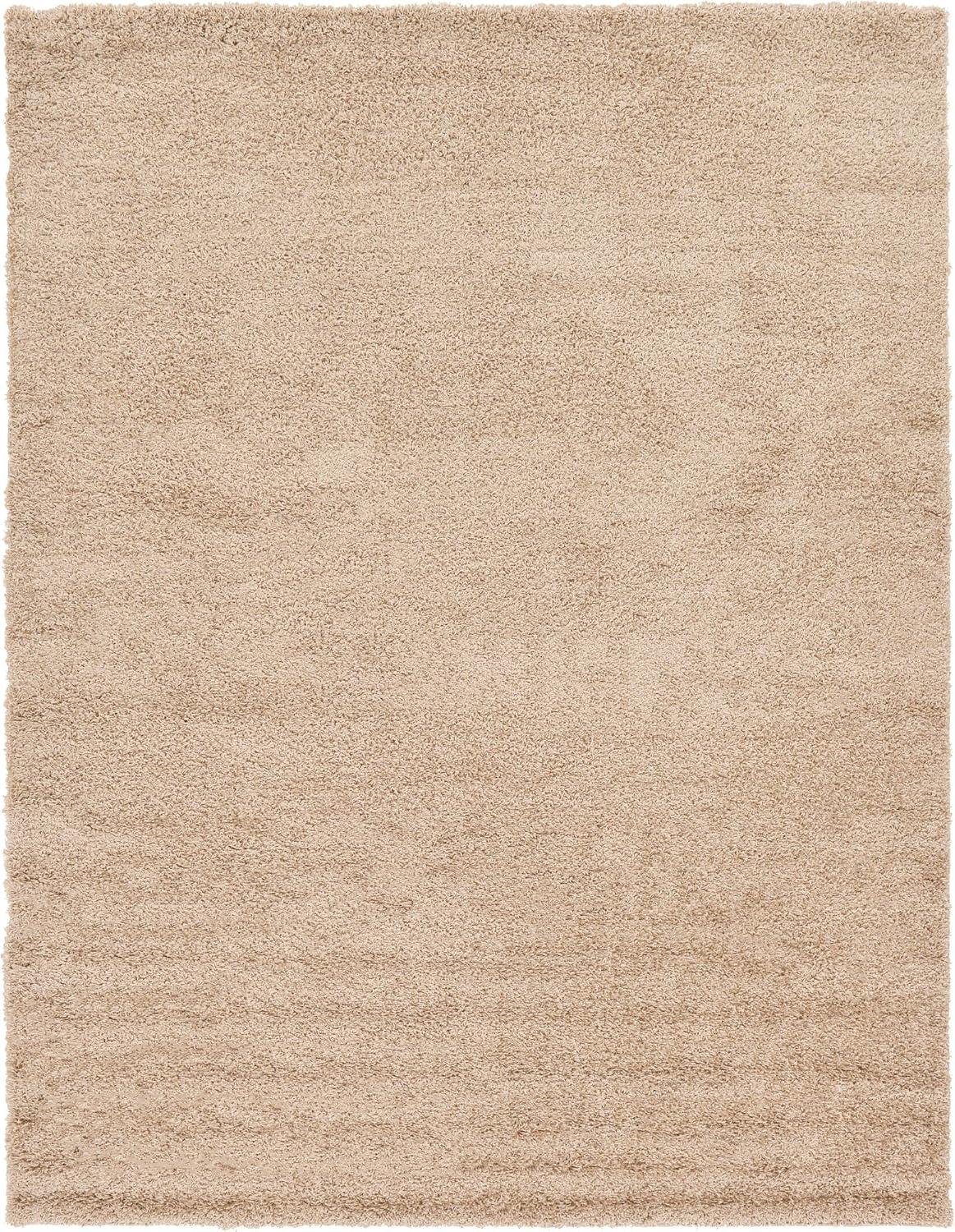 Unique Loom 9' 0 x 12' 0 Rectangle Solid Shag Taupe Area Rug