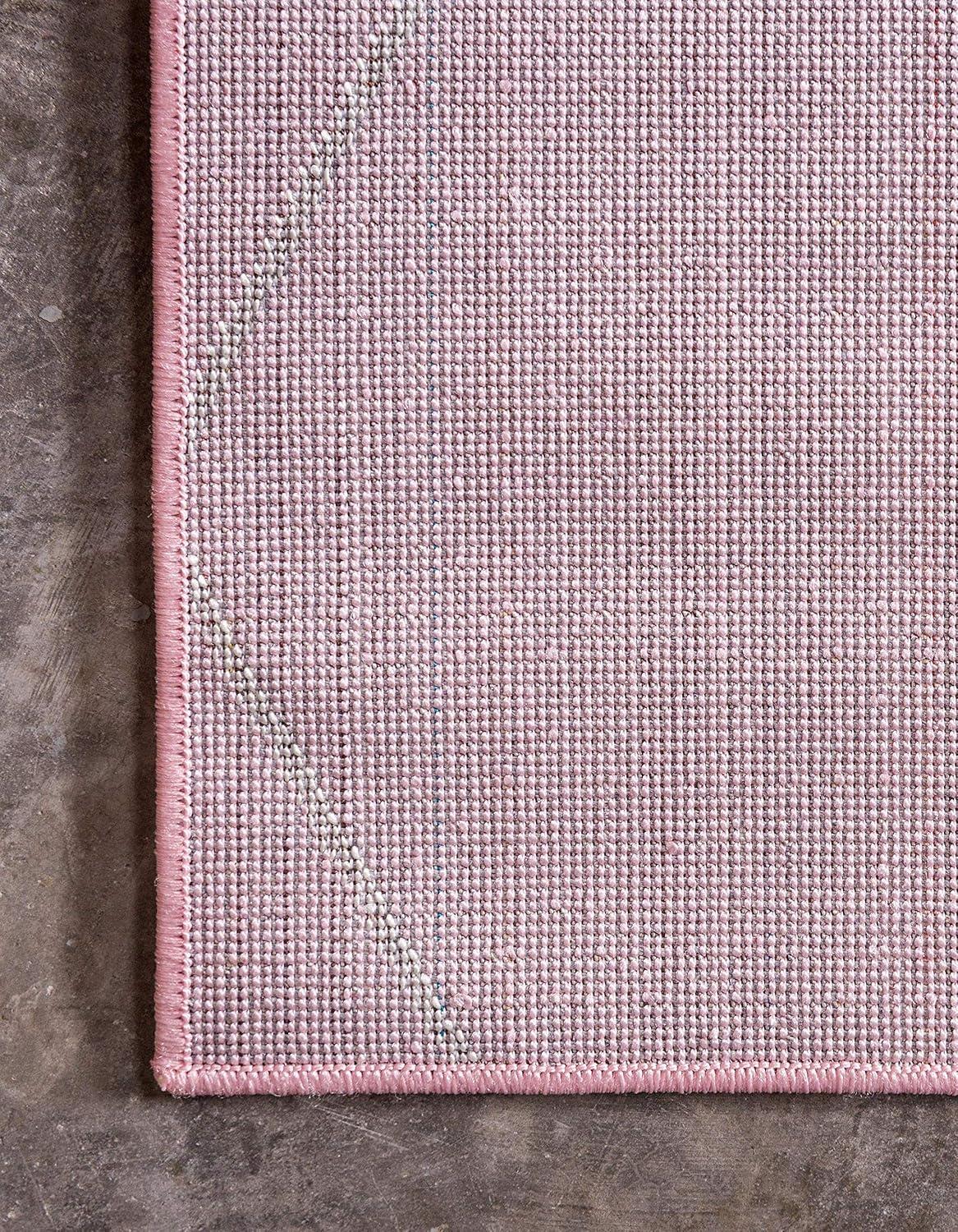 Unique Loom 8' 0 x 11' 0 Trellis Frieze Geometric Light Pink Area Rug